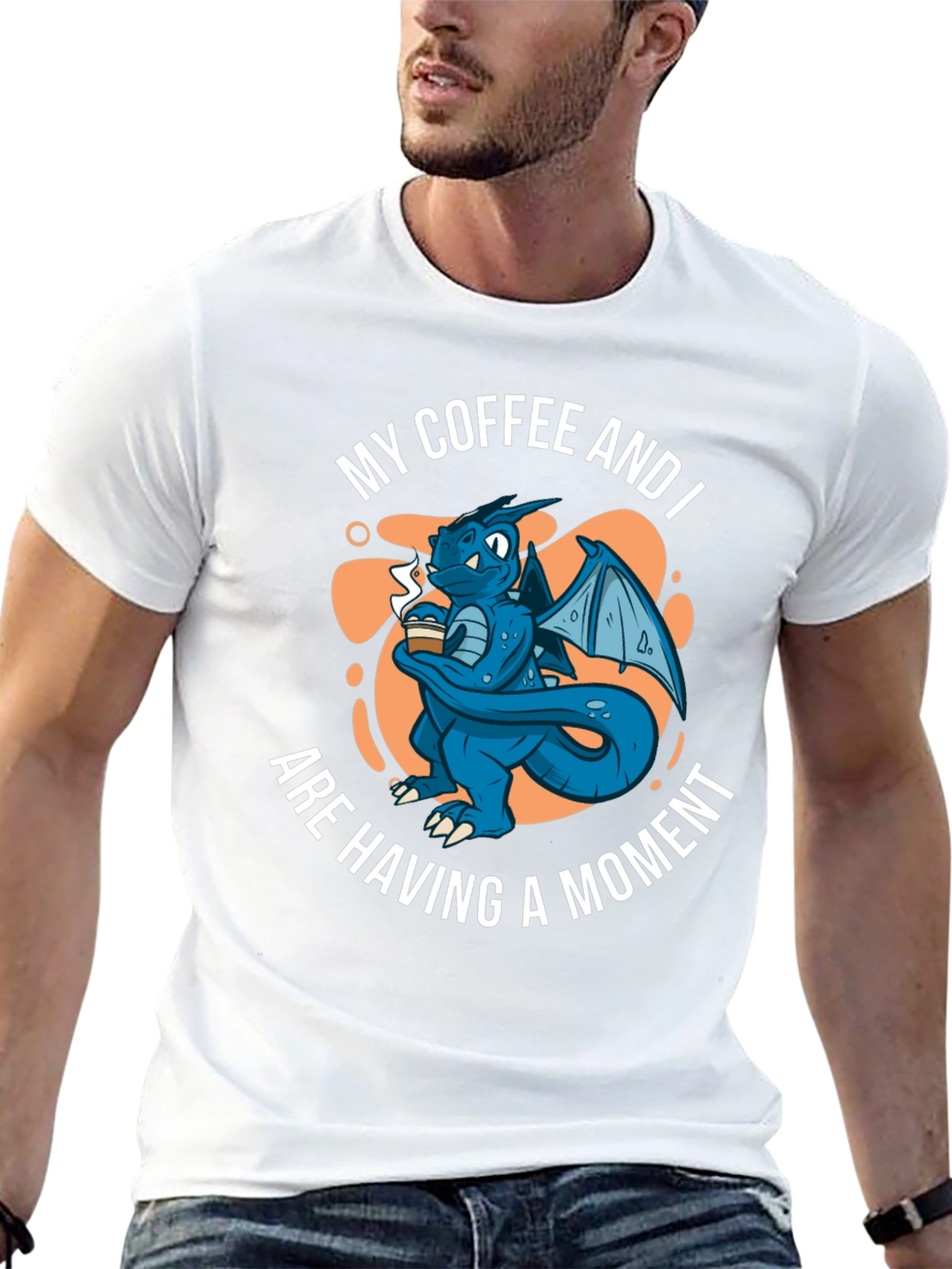 Dragon Coffee Moment Black T-Shirt