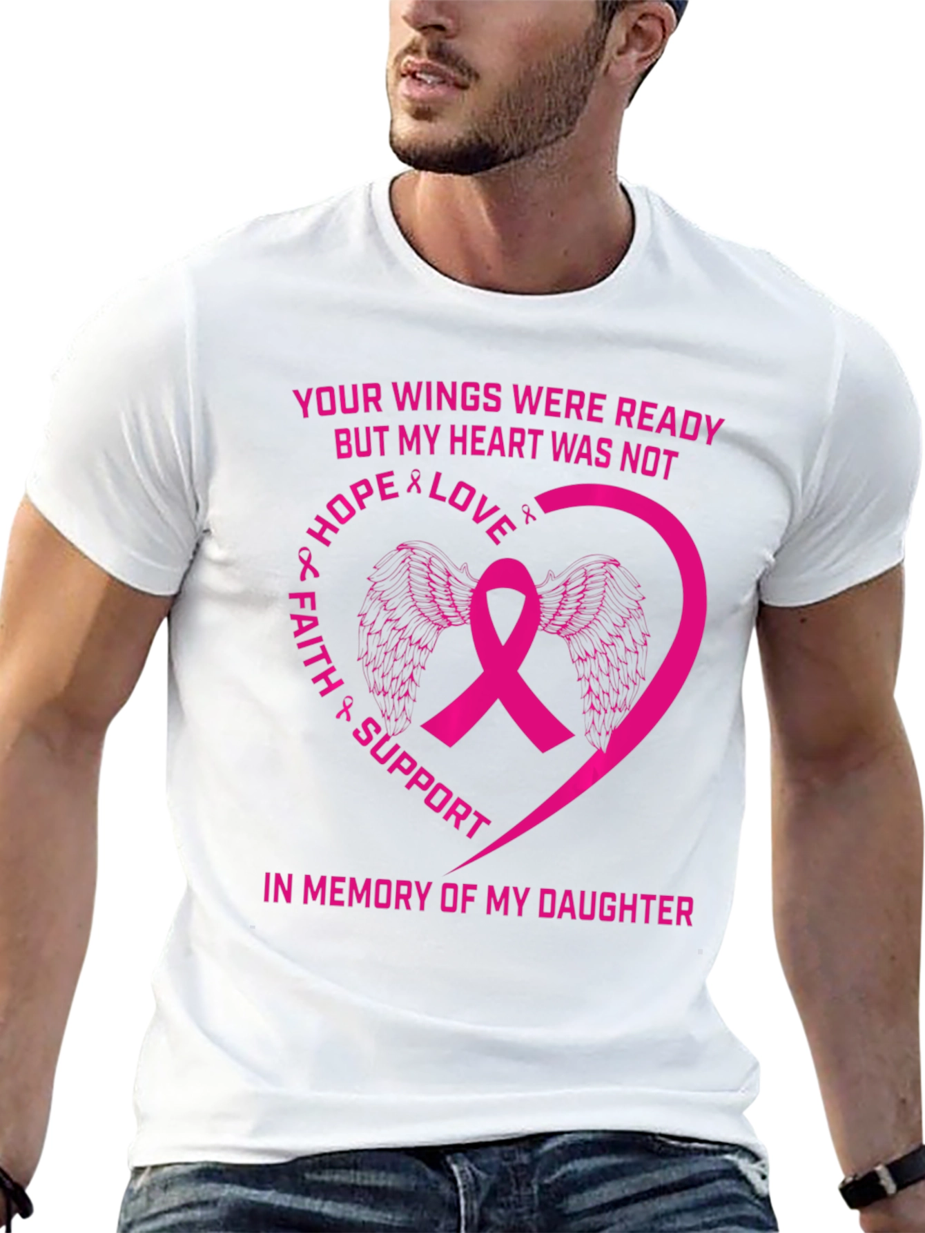 Breast Cancer Awareness T-Shirt Daughter Memorial