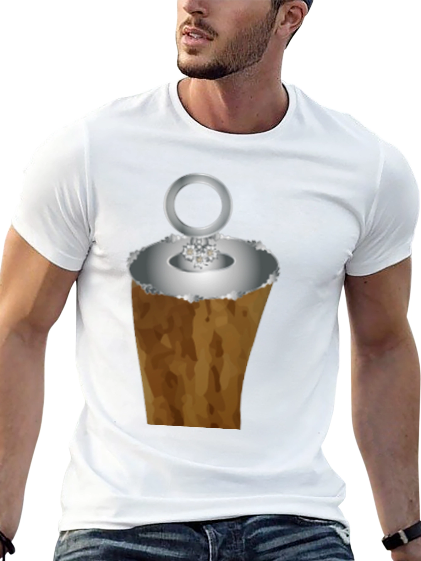 Funny Ice Cream Cone Ring Black T-Shirt