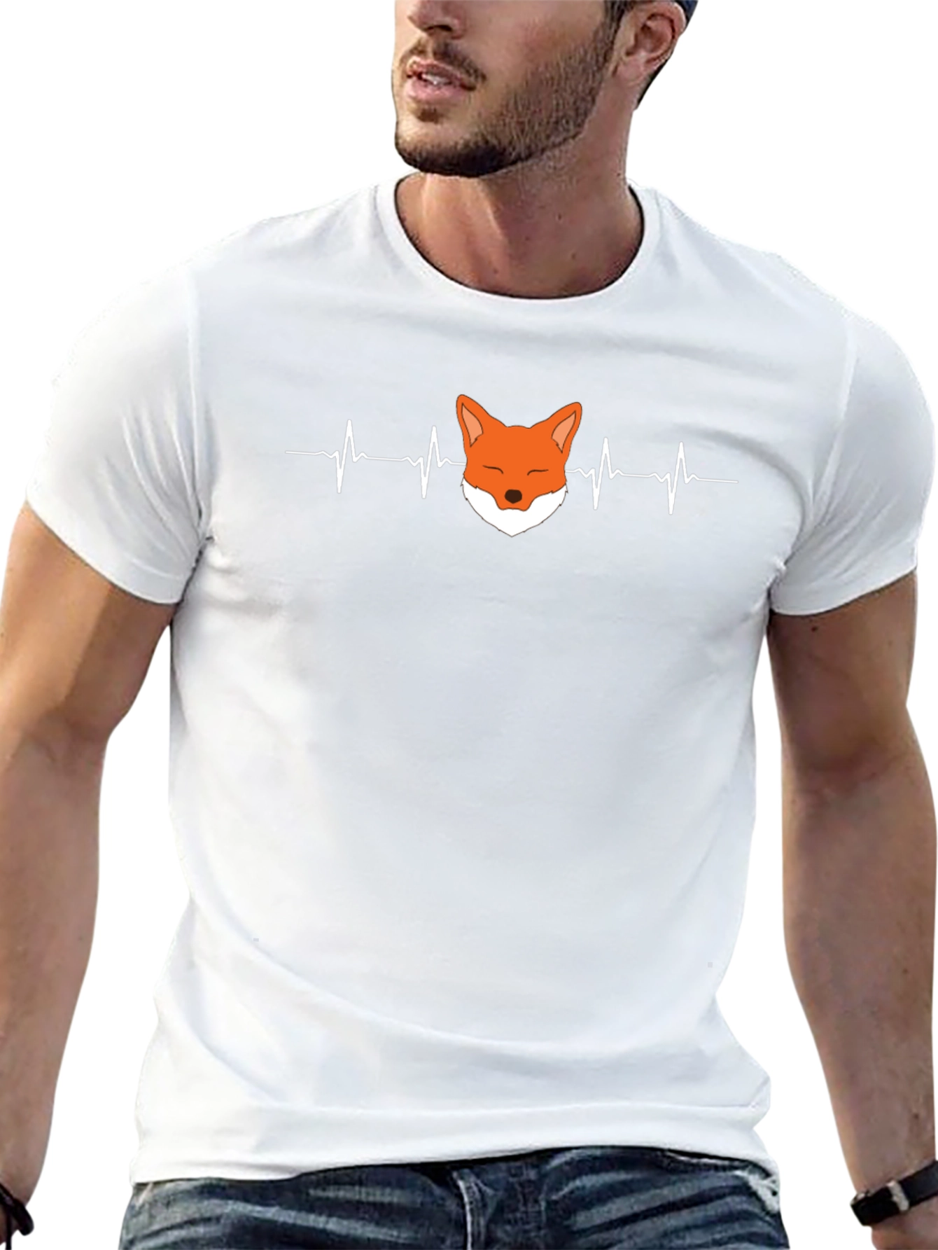 Fox Heartbeat Graphic Tee - Unisex Black T-Shirt