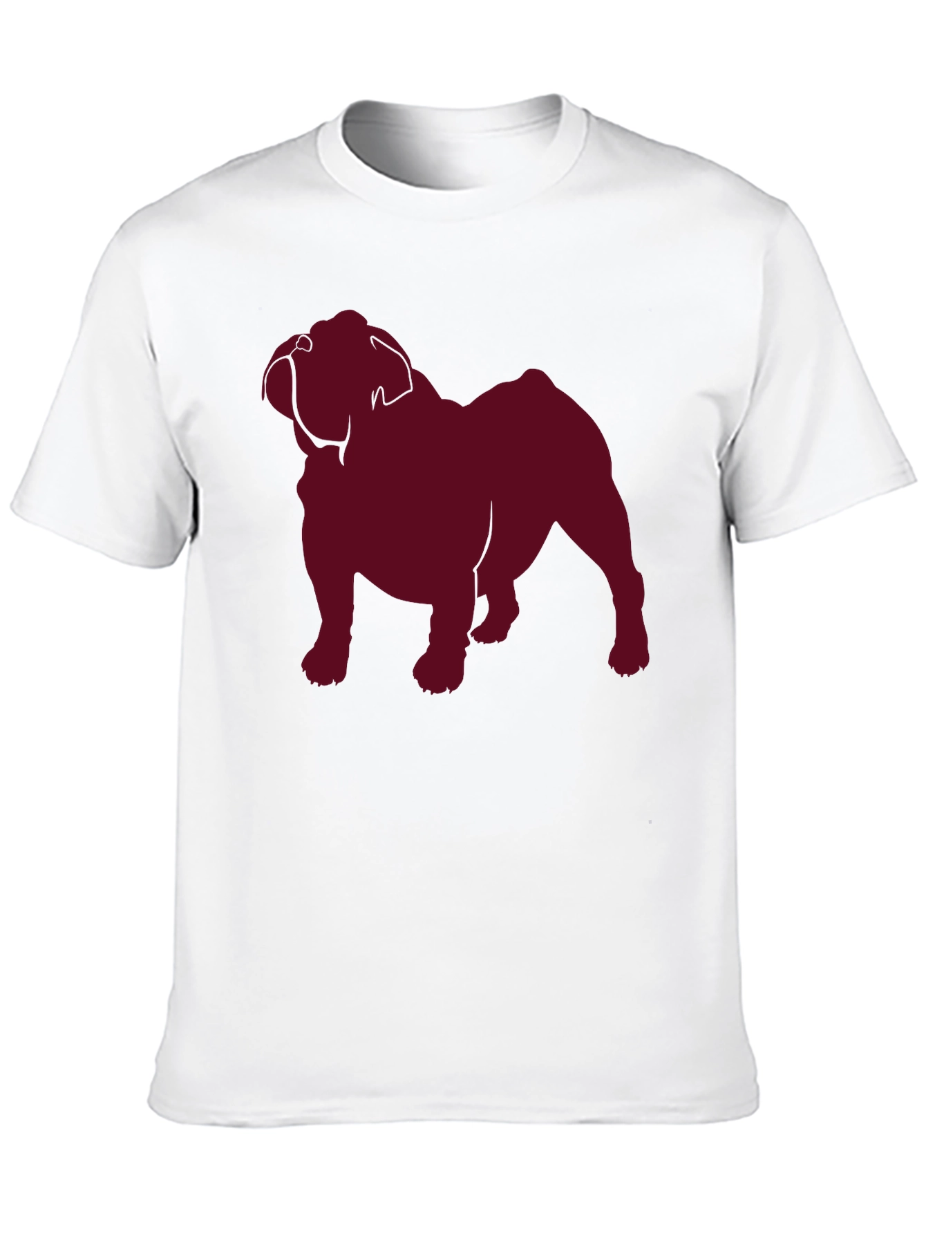 Bulldog Silhouette Graphic Tee - Black Cotton T-Shirt