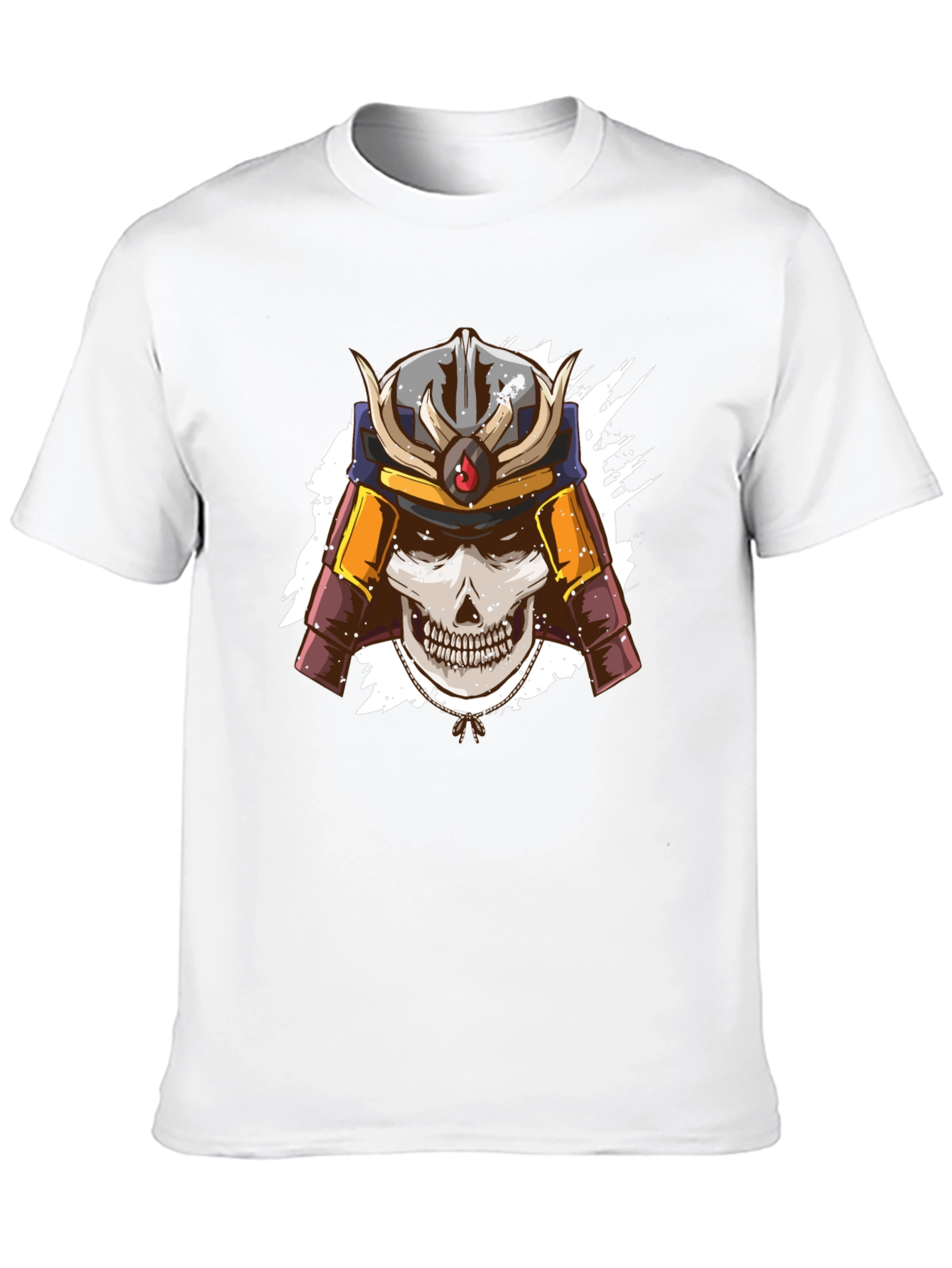 Samurai Skull Graphic Tee - Mens Black T-Shirt