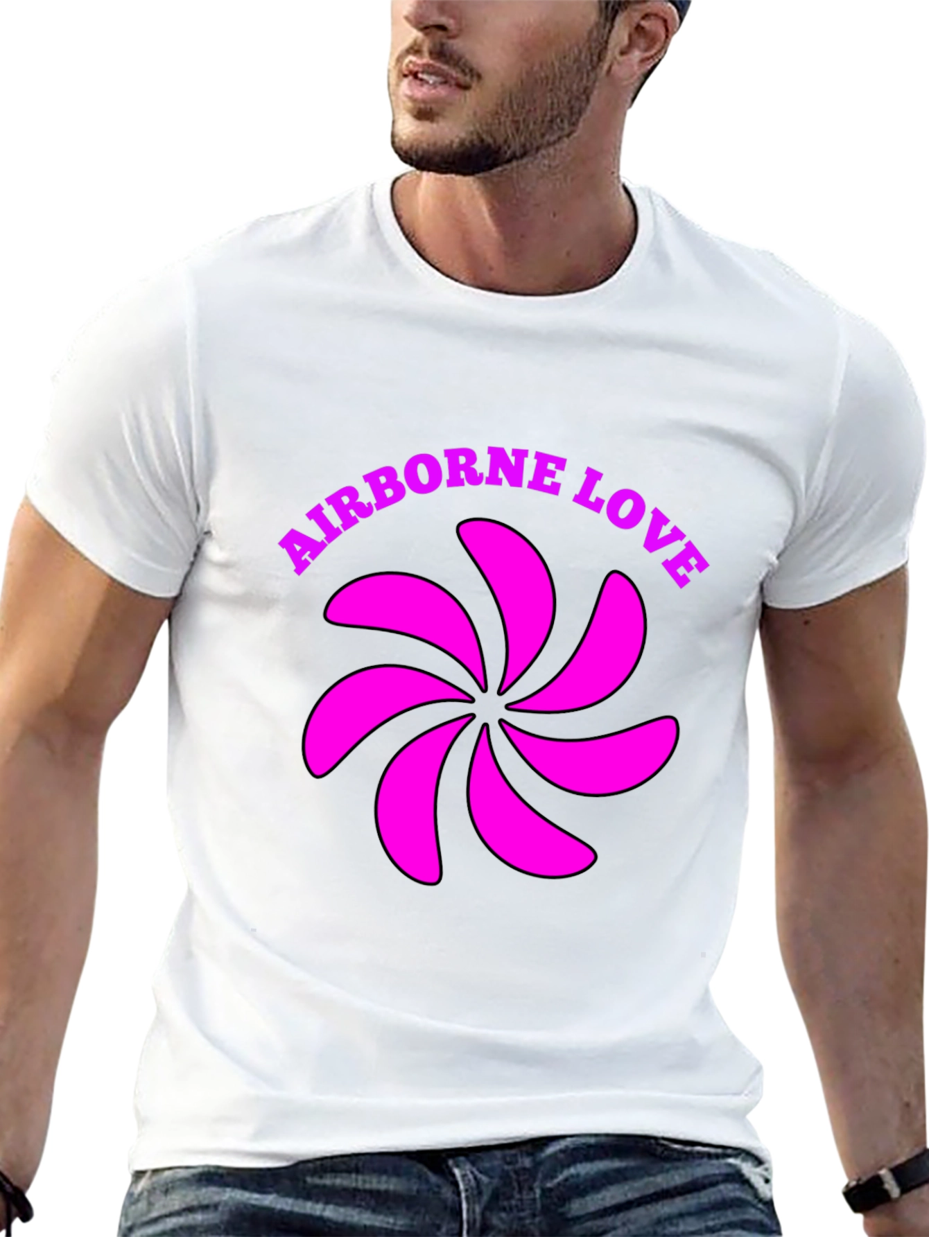 Airborne Love Graphic T-Shirt - Black