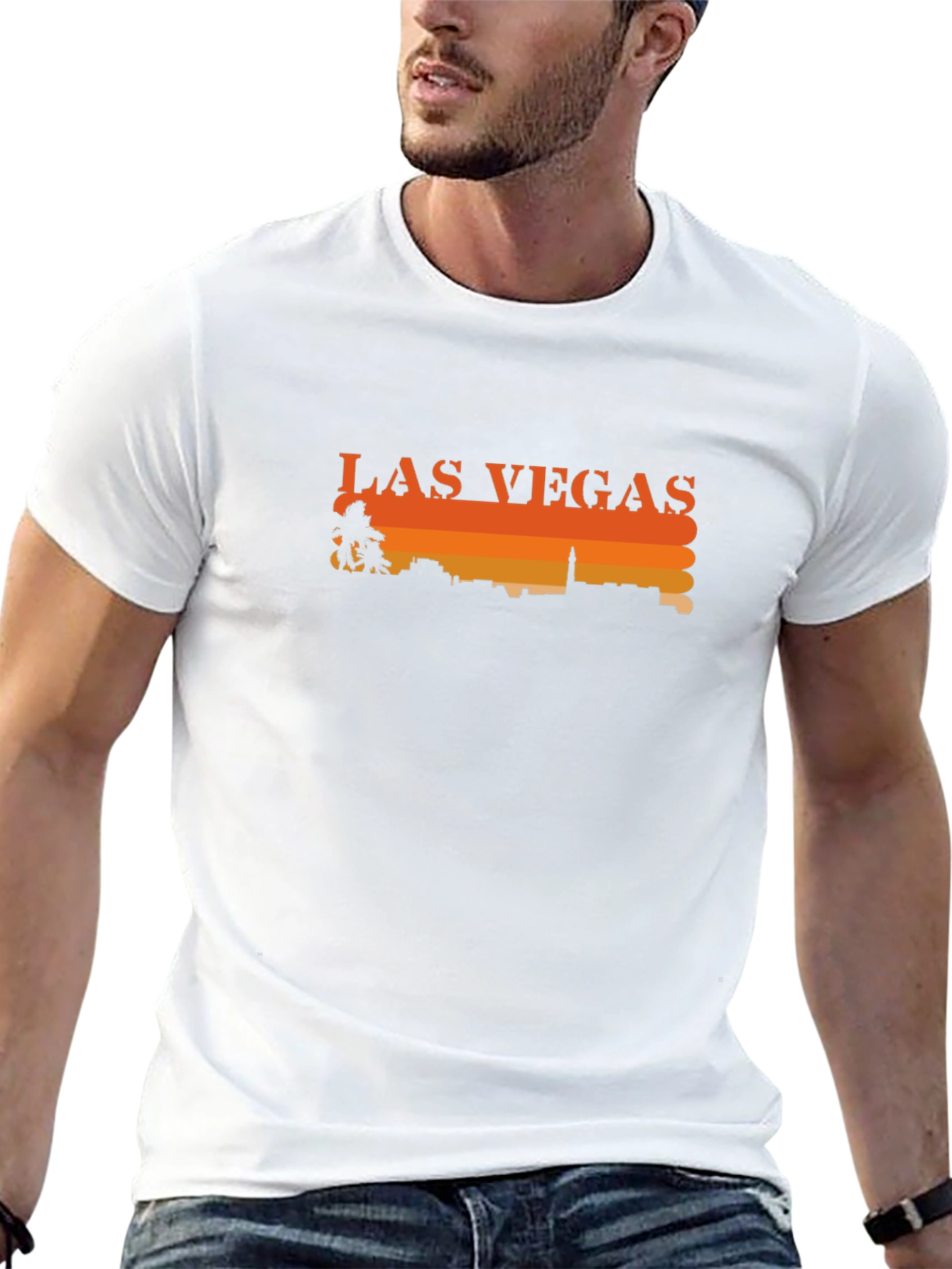 Las Vegas Skyline Graphic Tee - Retro Style T-Shirt