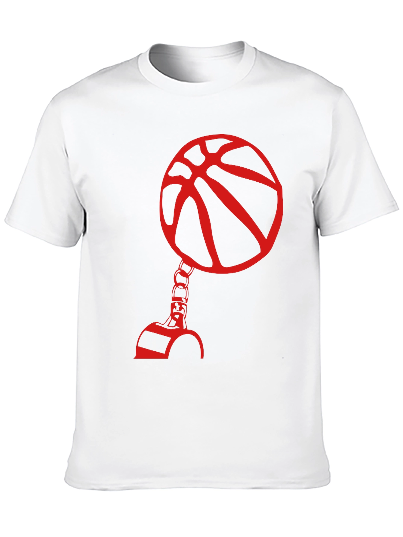Red Basketball Graphic Print Black T-Shirt