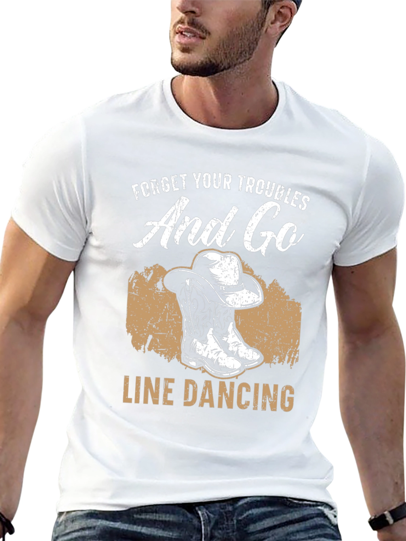 Line Dancing Graphic Tee - Country Western Style