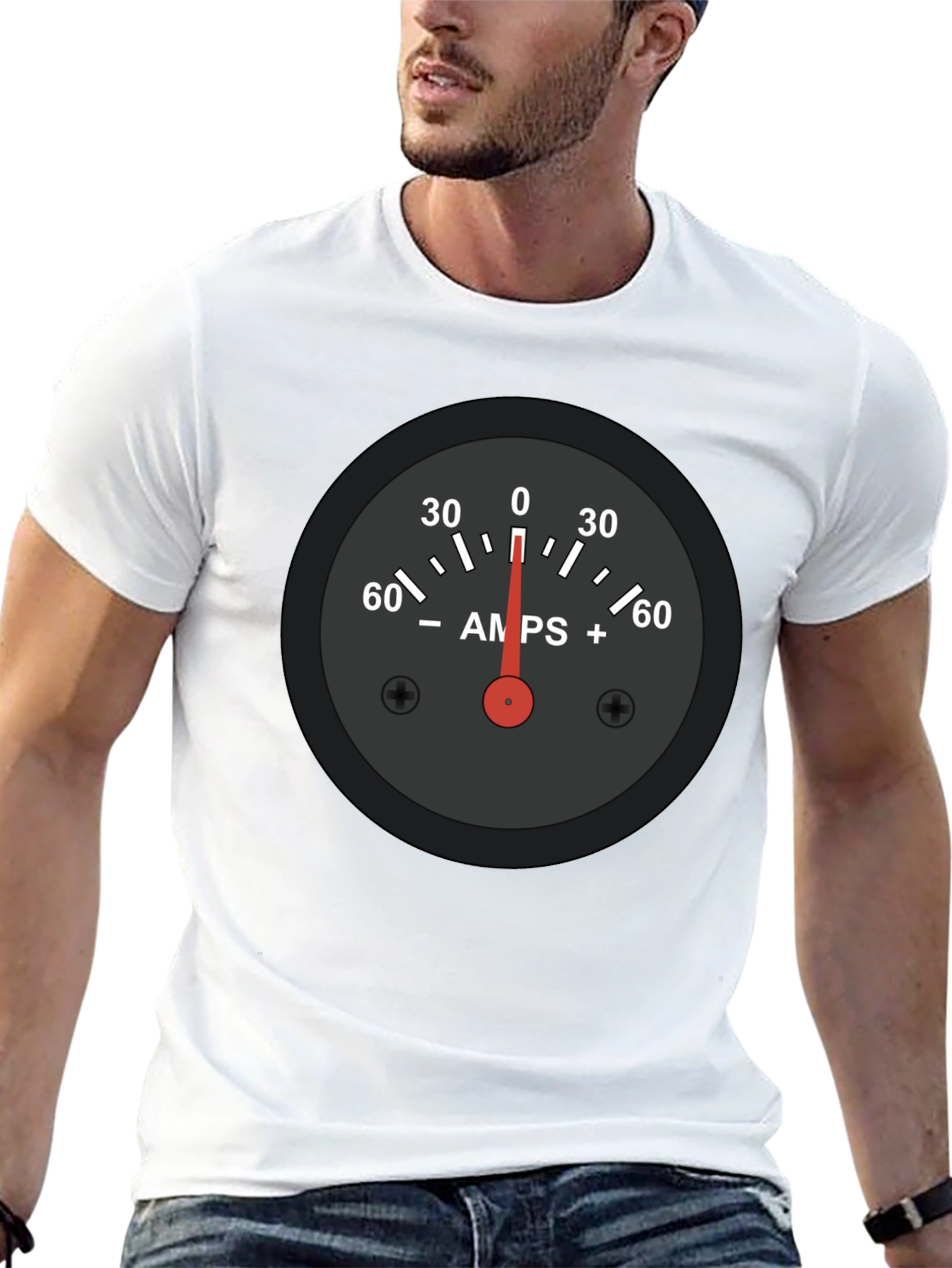Amps Gauge Graphic Tee - Cool Automotive Shirt