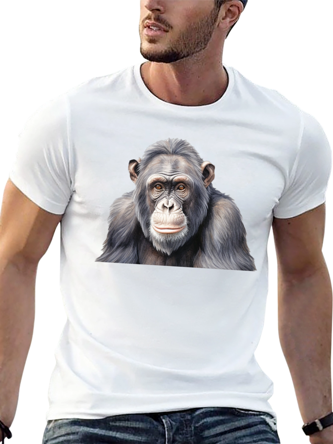 Chimpanzee Graphic Black T-Shirt
