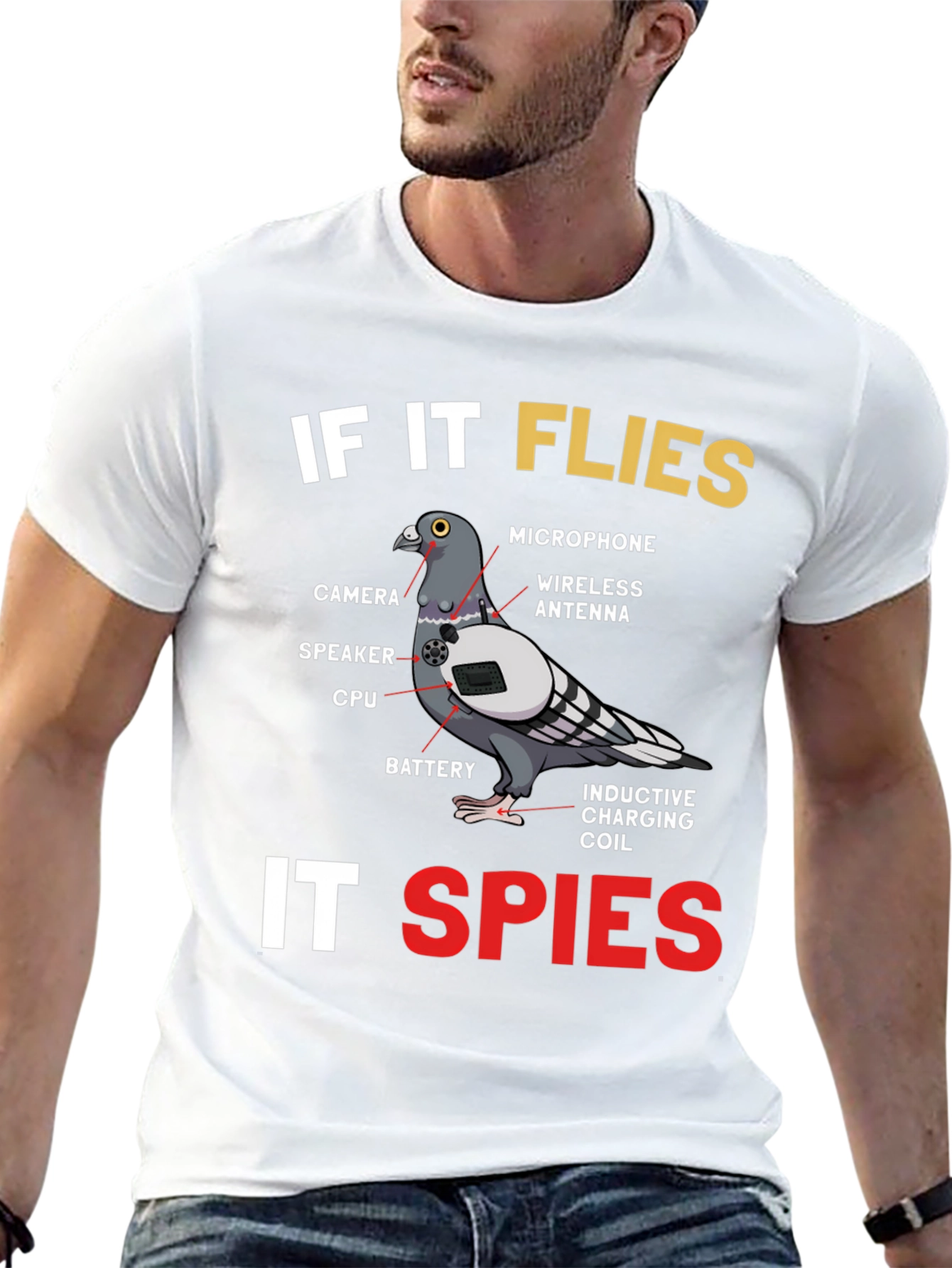 If It Flies It Spies Pigeon T-Shirt