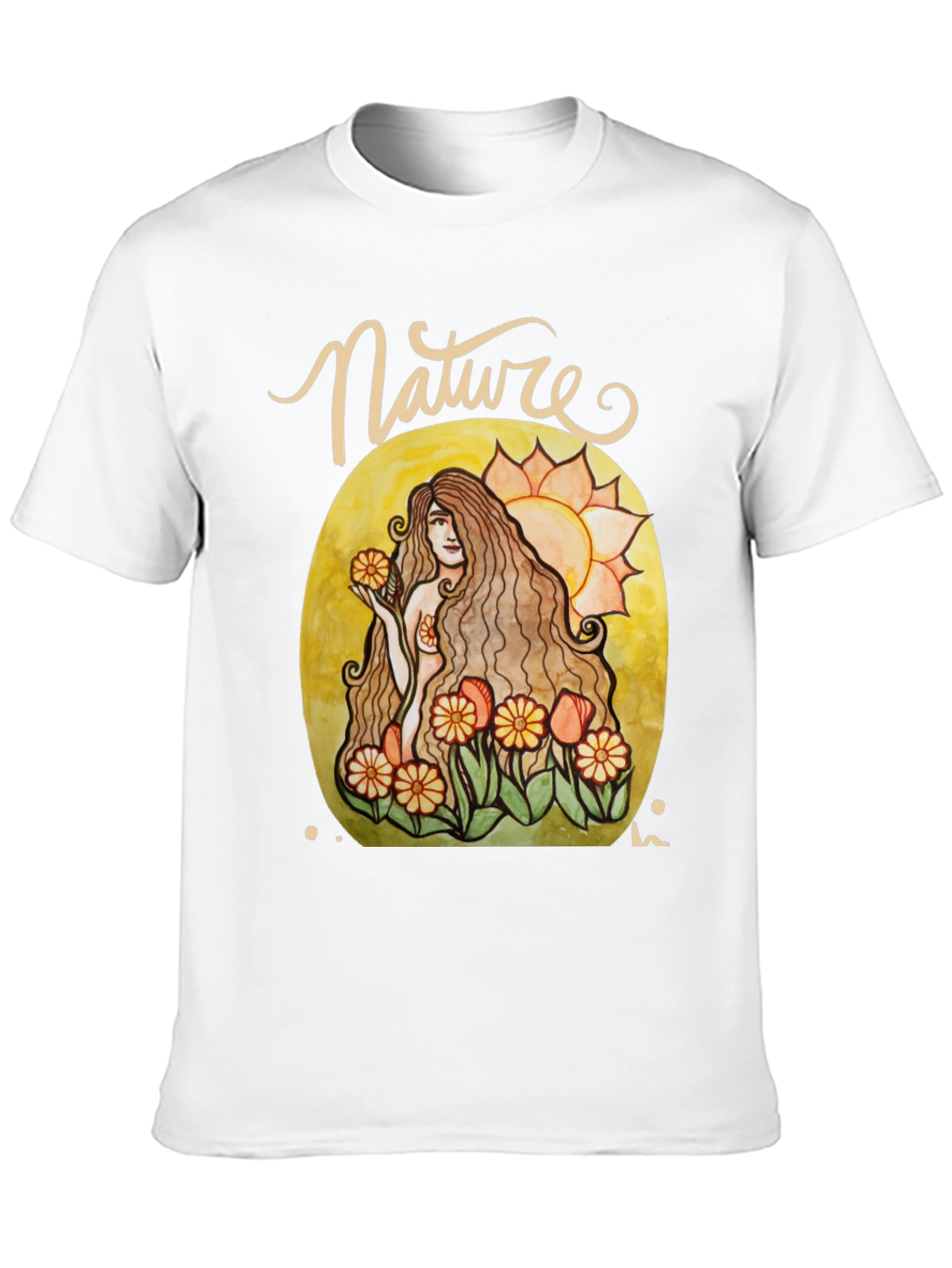 Nature Lady Graphic T-Shirt - Artistic Design