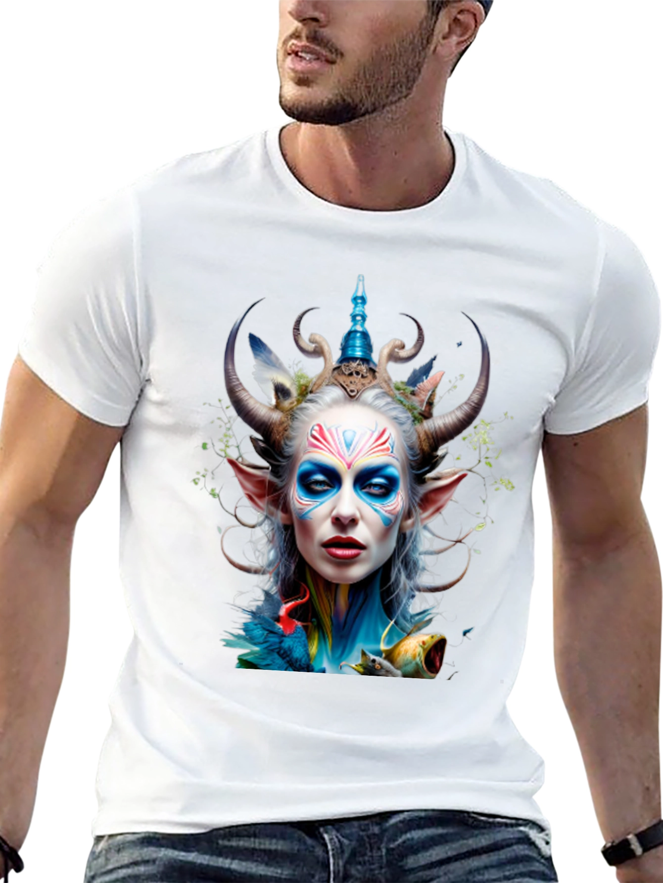 Fantasy Faun Graphic Tee - Unique Art Print