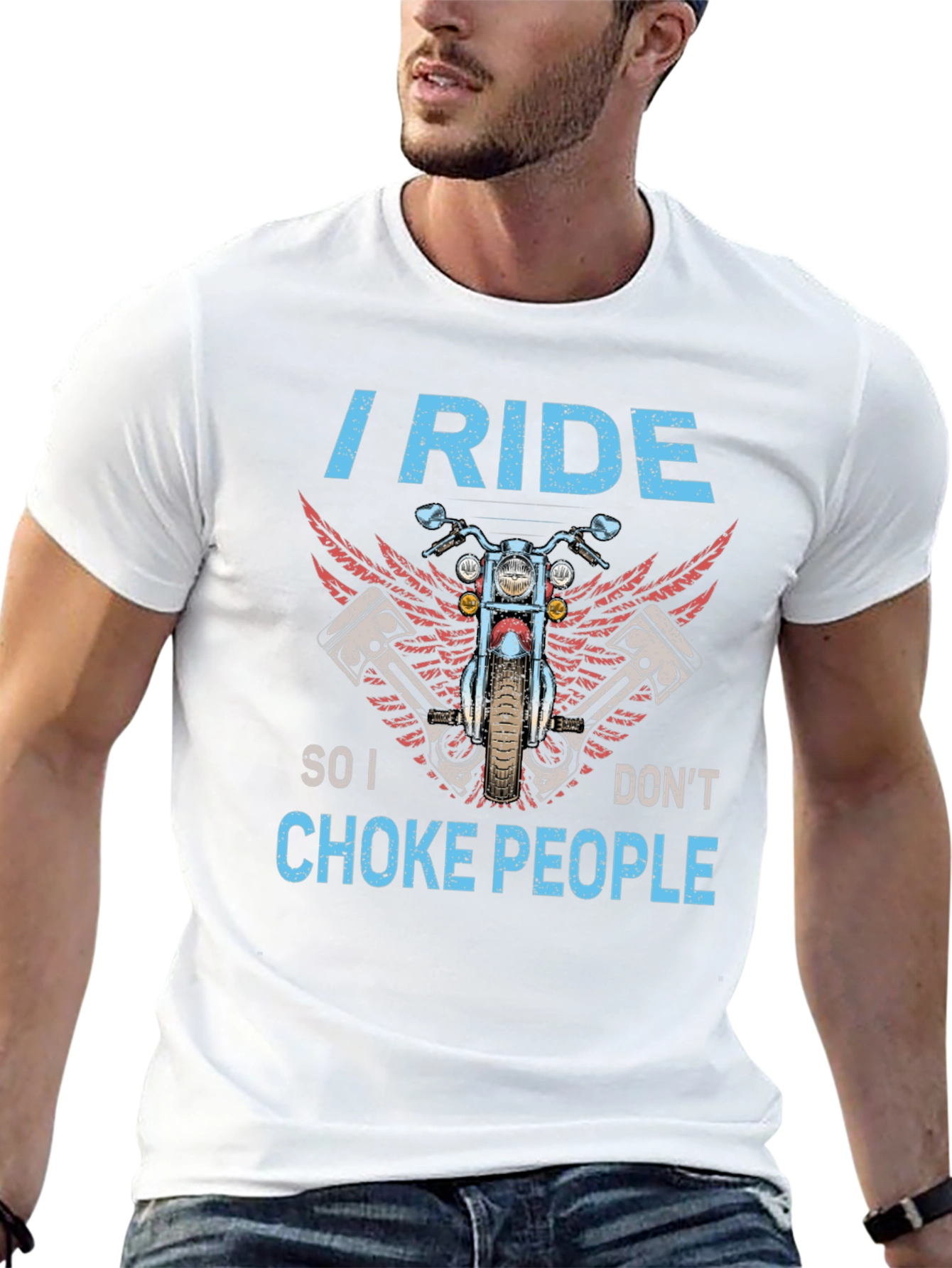 I Ride So I Dont Choke People Biker T-Shirt