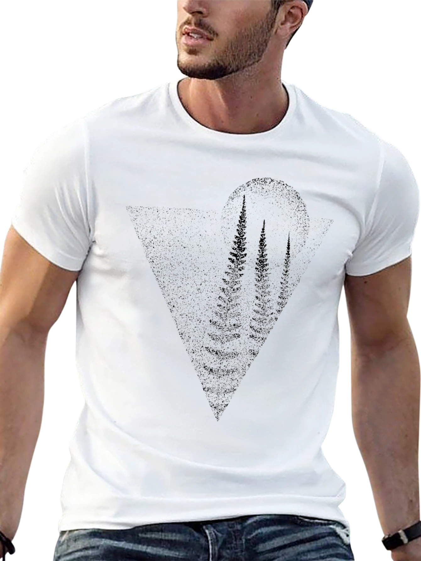 Abstract Tree Graphic Mens Black T-Shirt