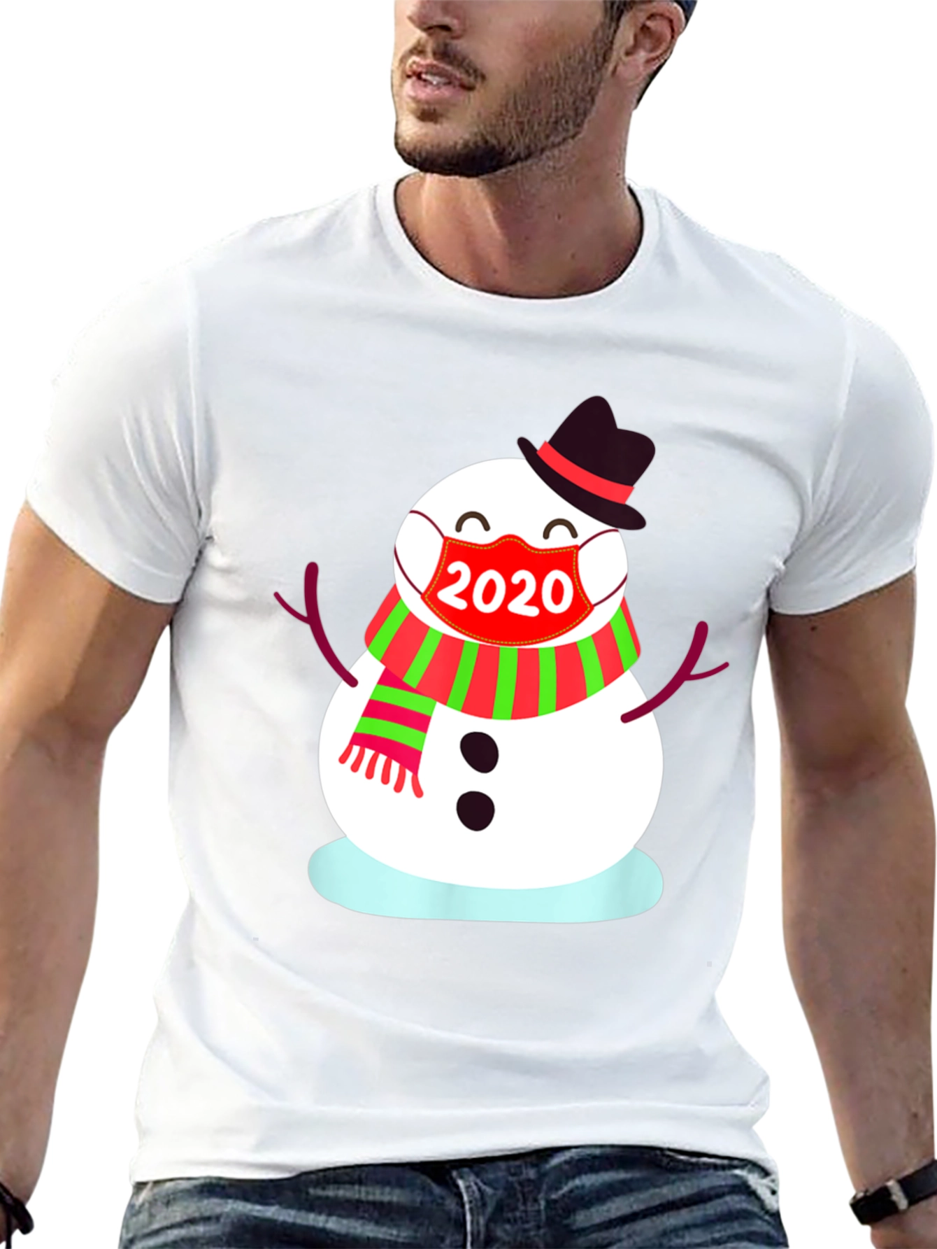 Festive 2020 Snowman Mask T-Shirt