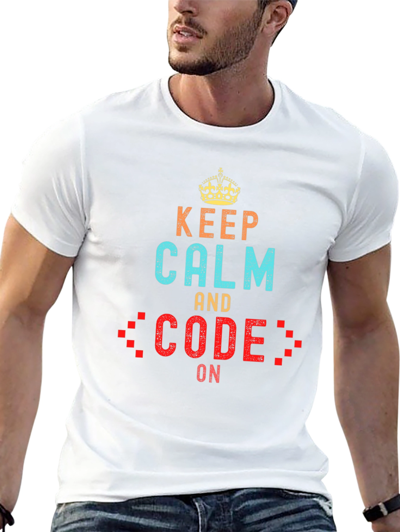 Keep Calm and Code On Black T-Shirt