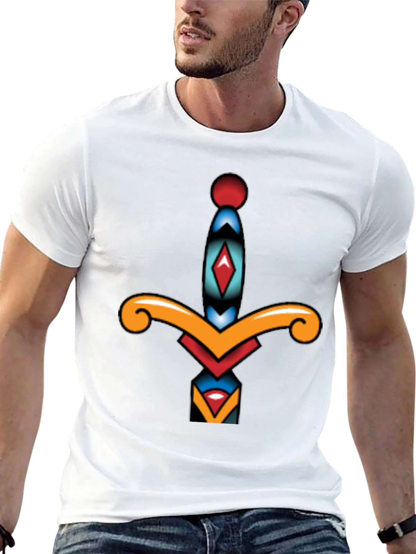Dagger Graphic Tee - Classic Tattoo Style Shirt