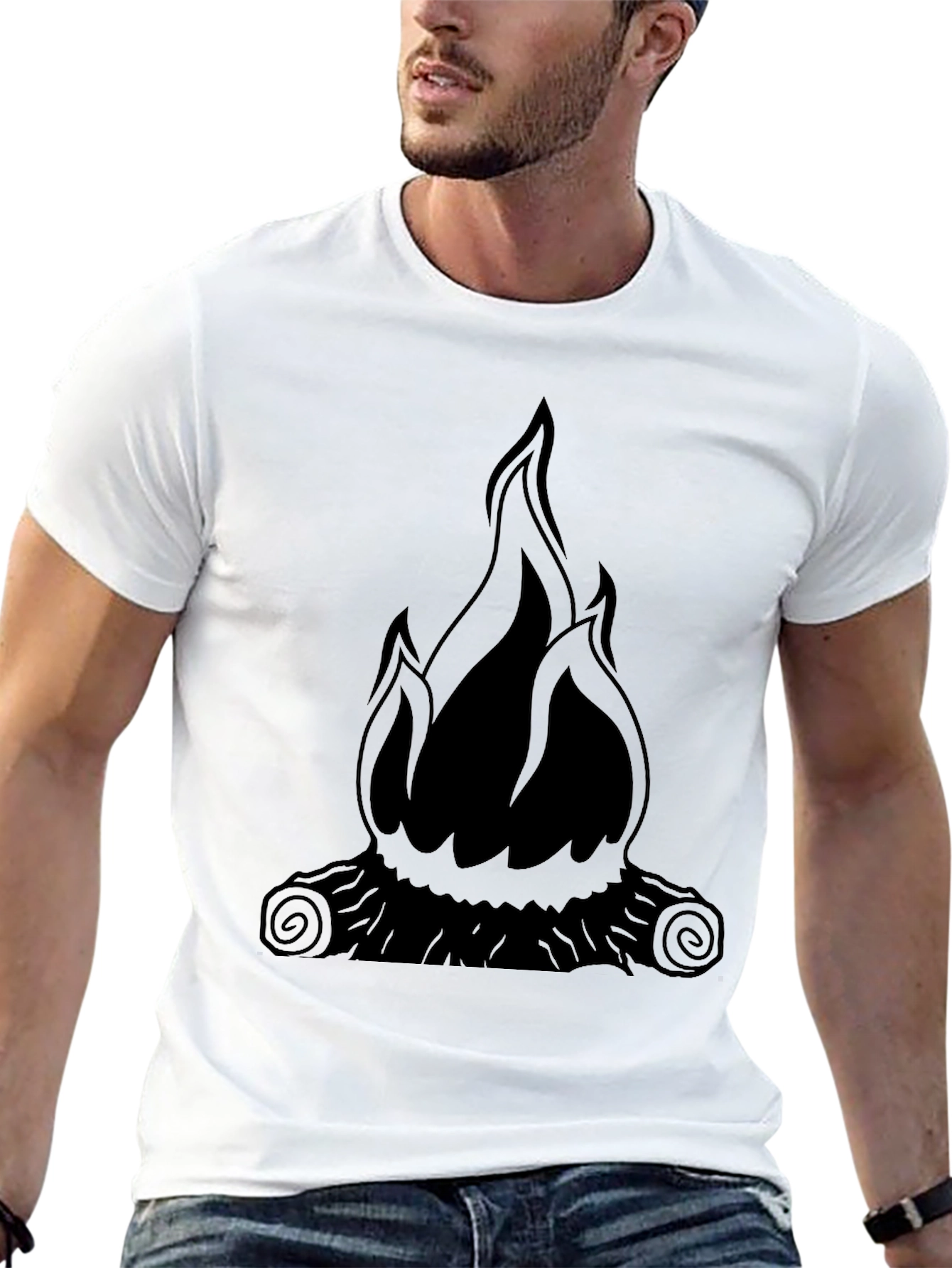 Flame Graphic Black T-Shirt - Mens Style