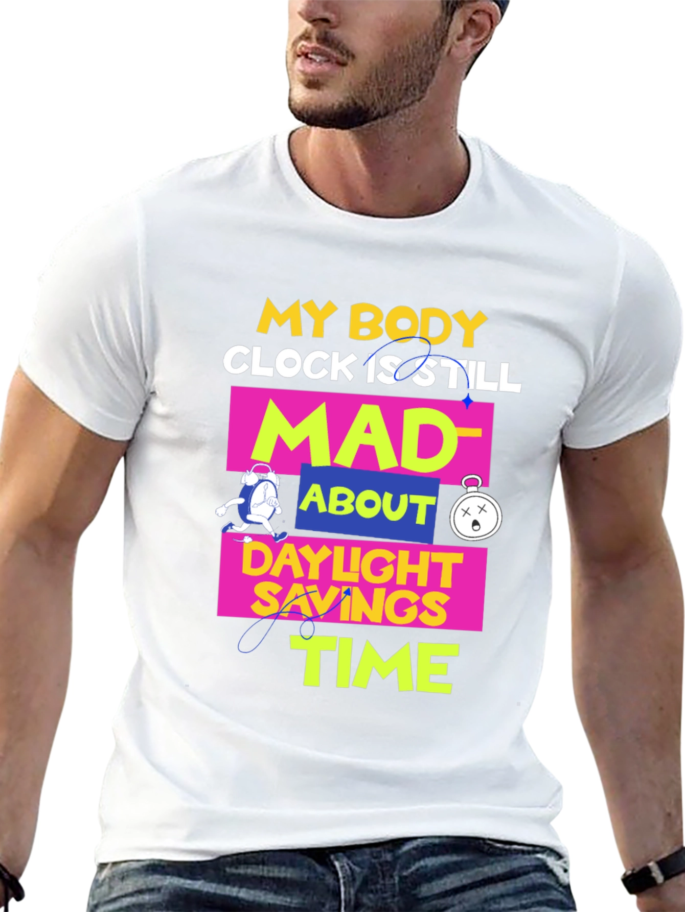 Daylight Savings Time T-Shirt Funny Body Clock Mad Tee
