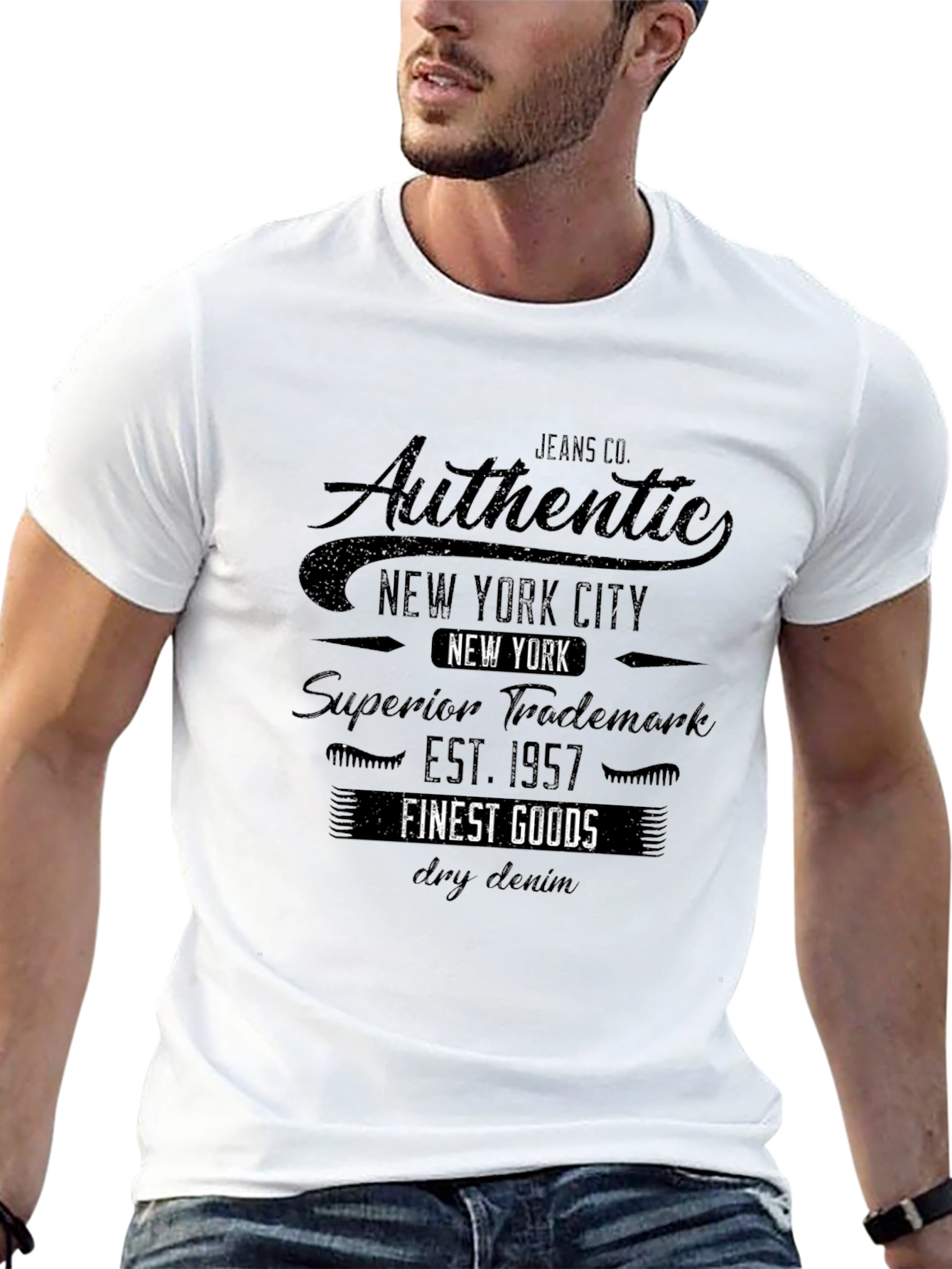 Mens Authentic New York Graphic T-Shirt