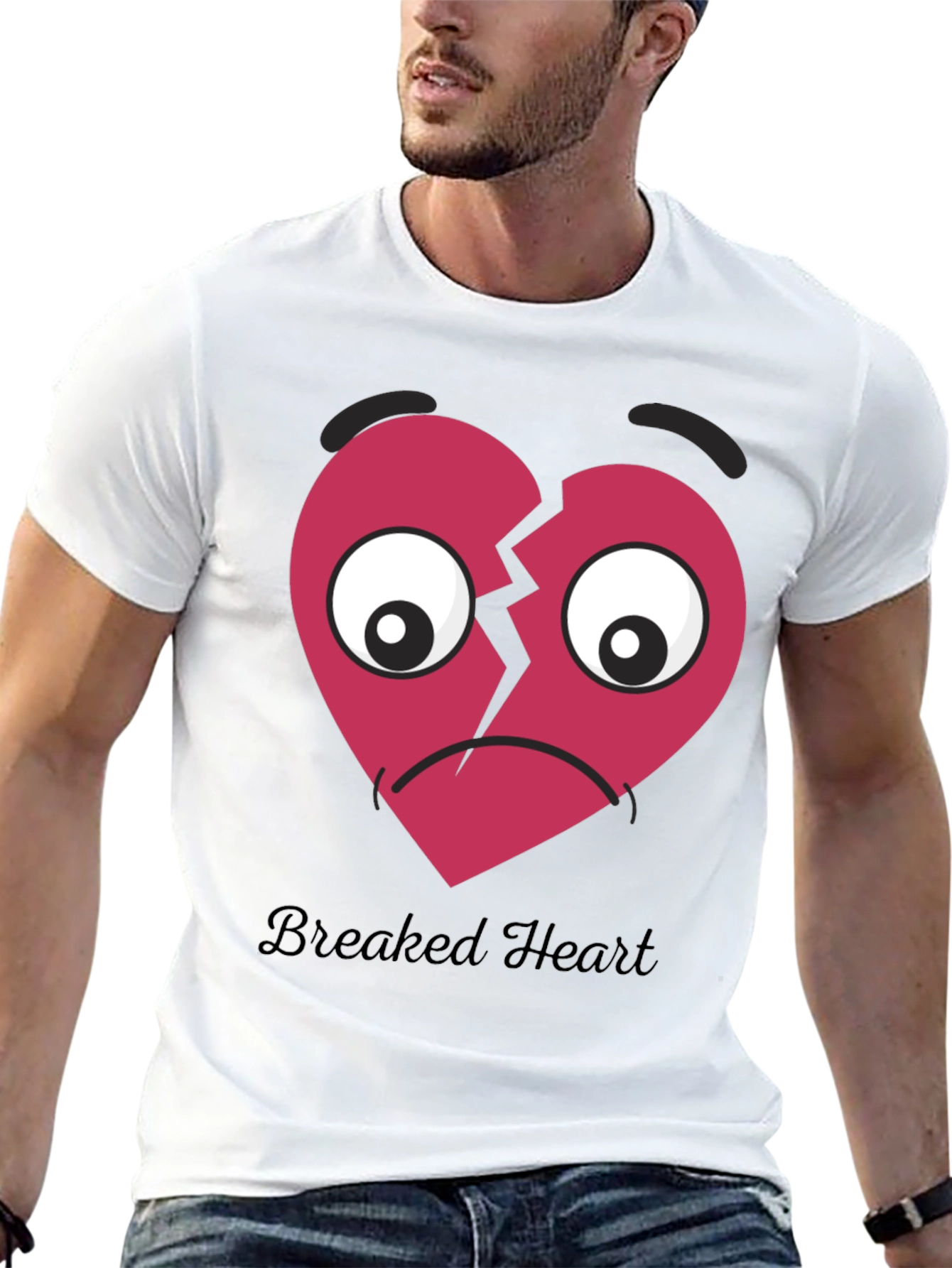 Broken Heart Graphic T-Shirt - Unisex Black Tee