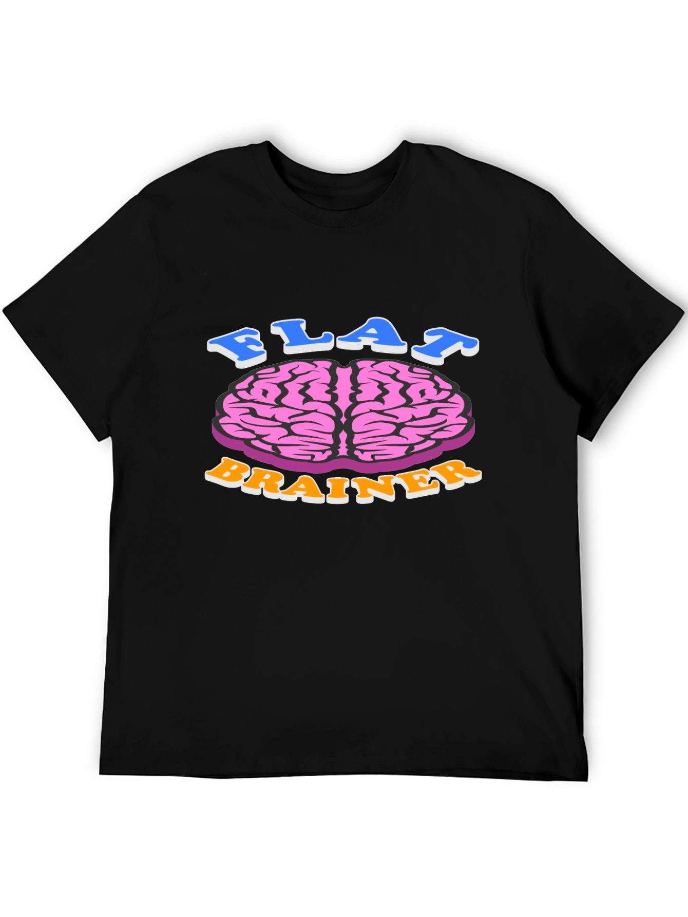 Flat Brainer Graphic Tee - Funny Brain T-Shirt