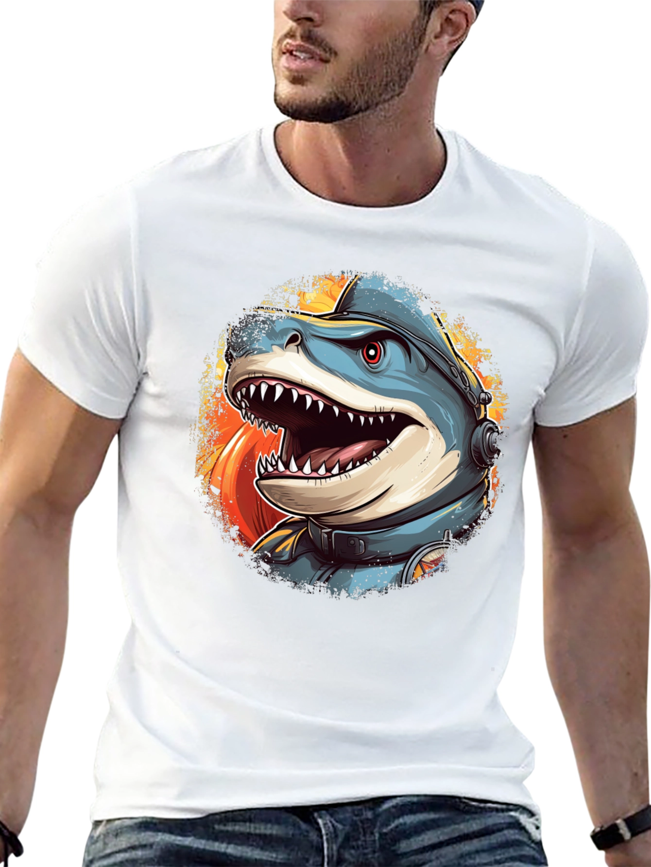 Shark Astronaut Graphic T-Shirt
