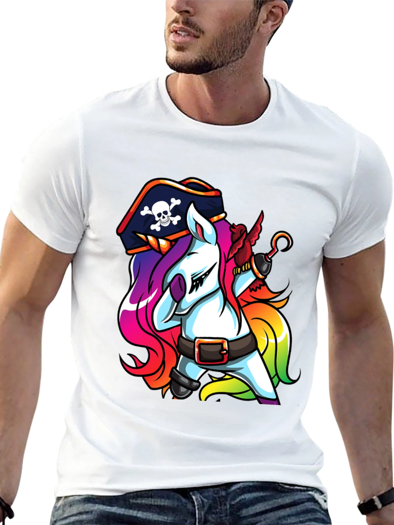 Pirate Unicorn Black T-Shirt