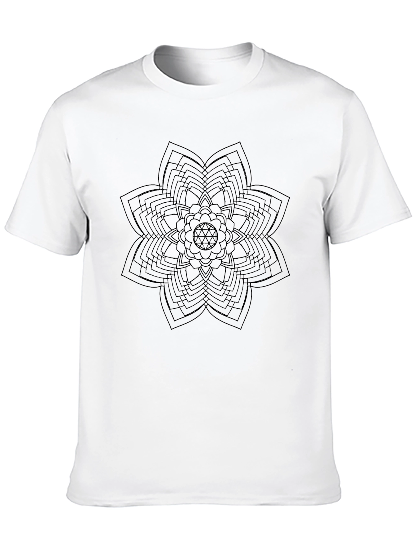 Black Geometric Mandala T-Shirt