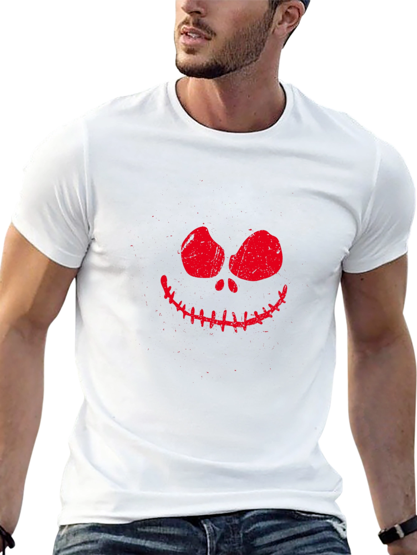 Spooky Smile Graphic Tee - Halloween Black T-Shirt