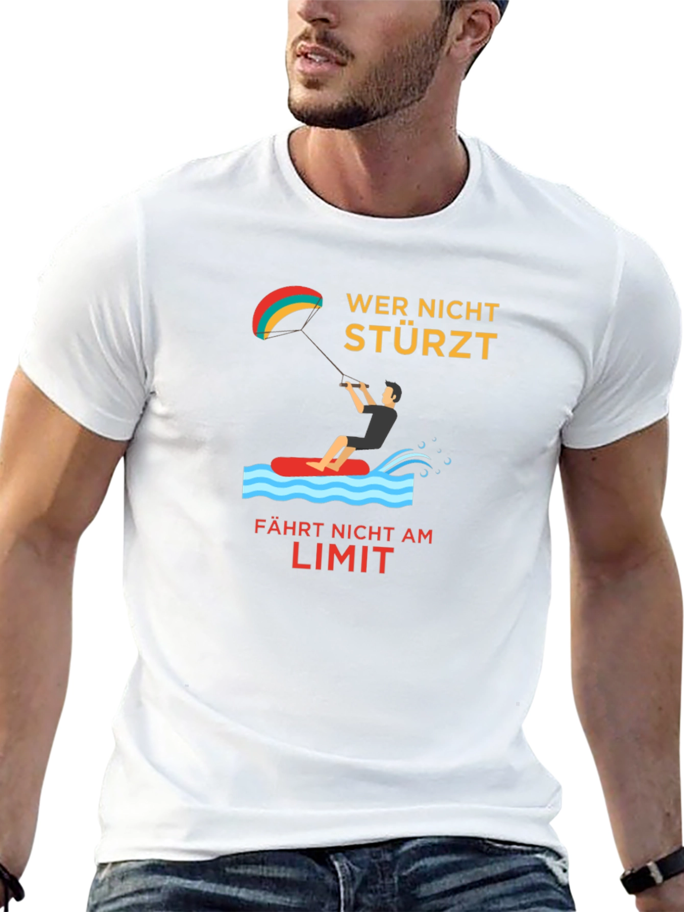 Kitesurfing Tee - Wer Nicht Stürzt Design