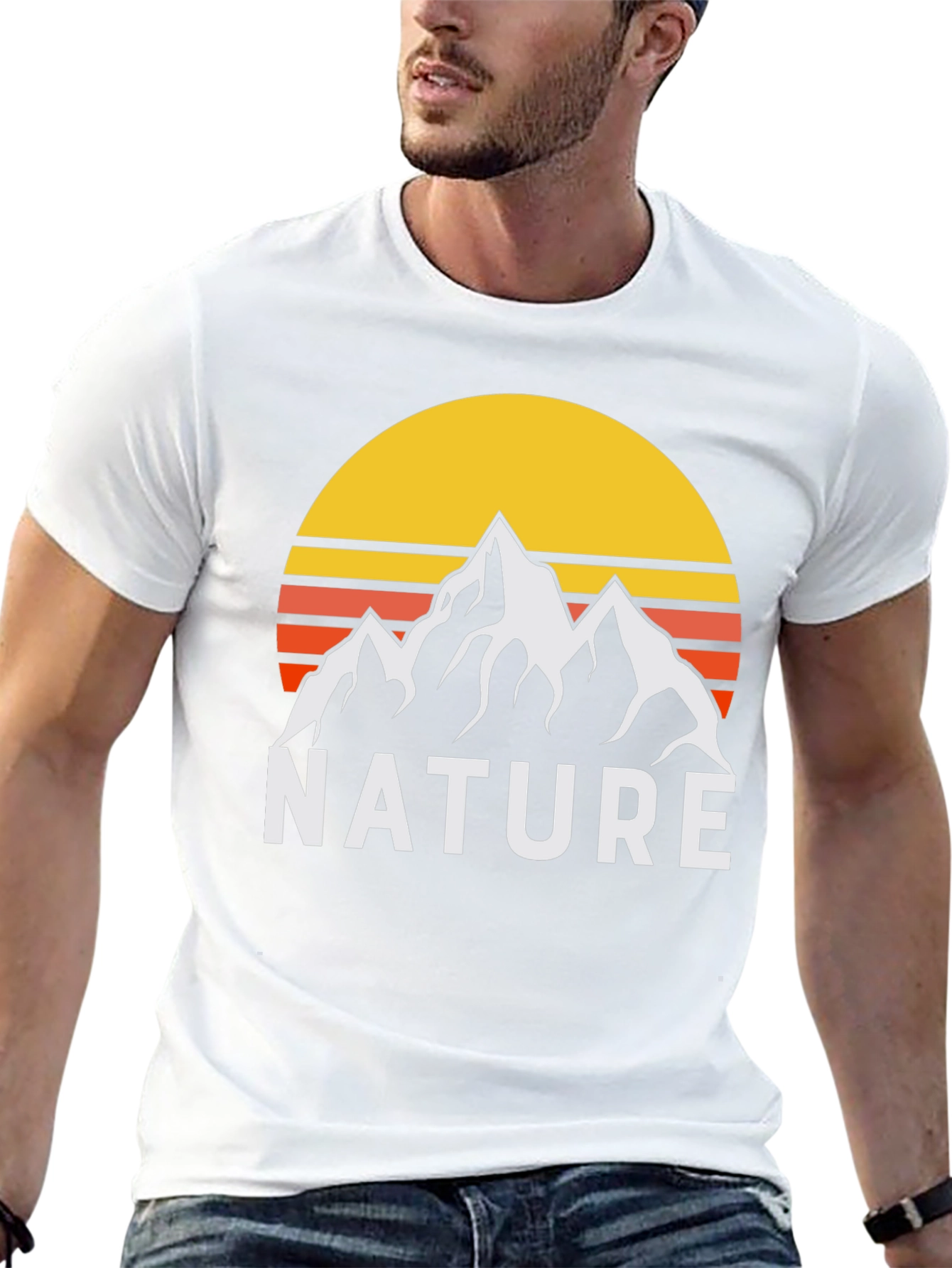 Nature Graphic T-Shirt - Mountain Sunset Design