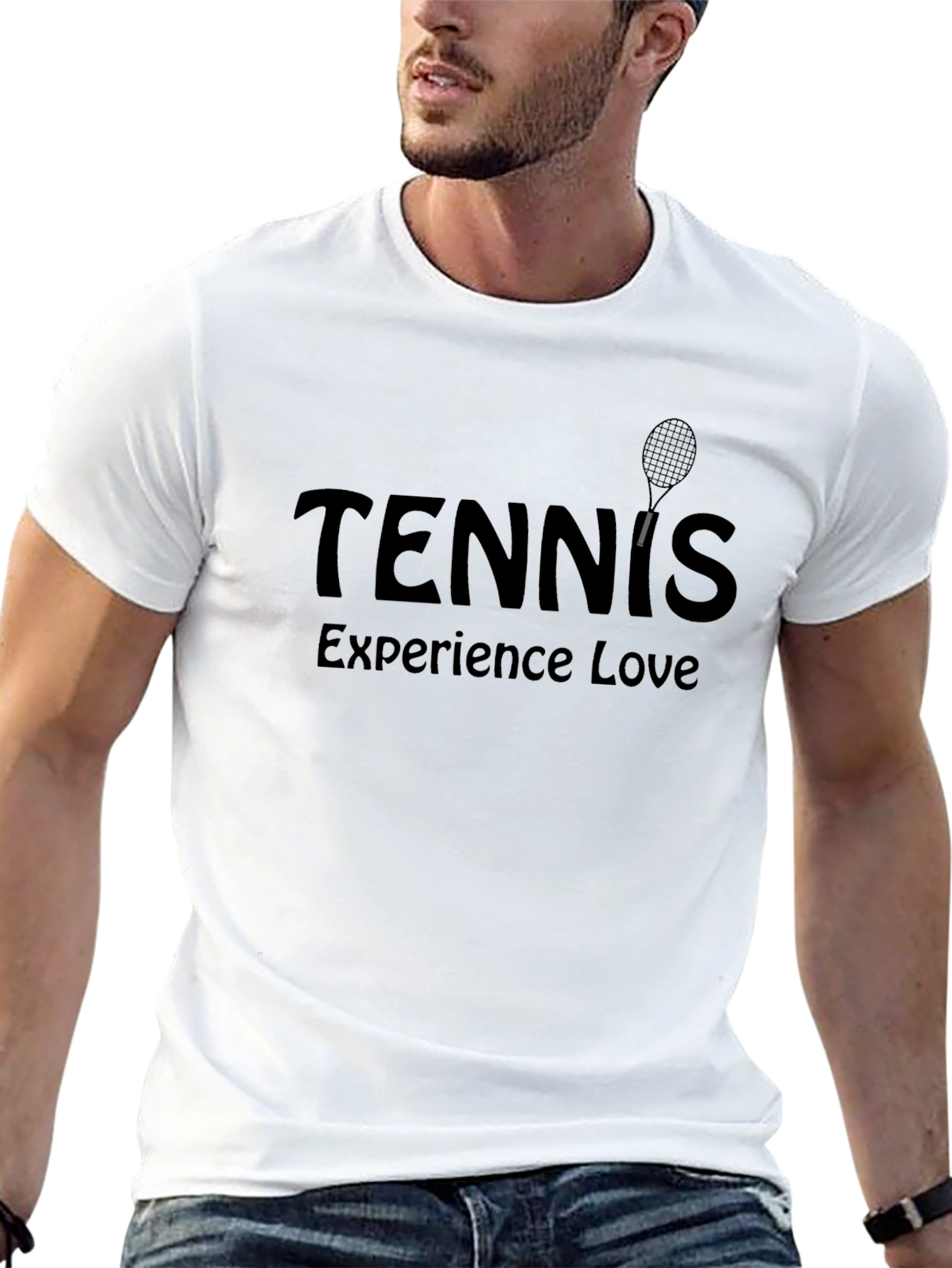 Tennis Experience Love Black Graphic Tee