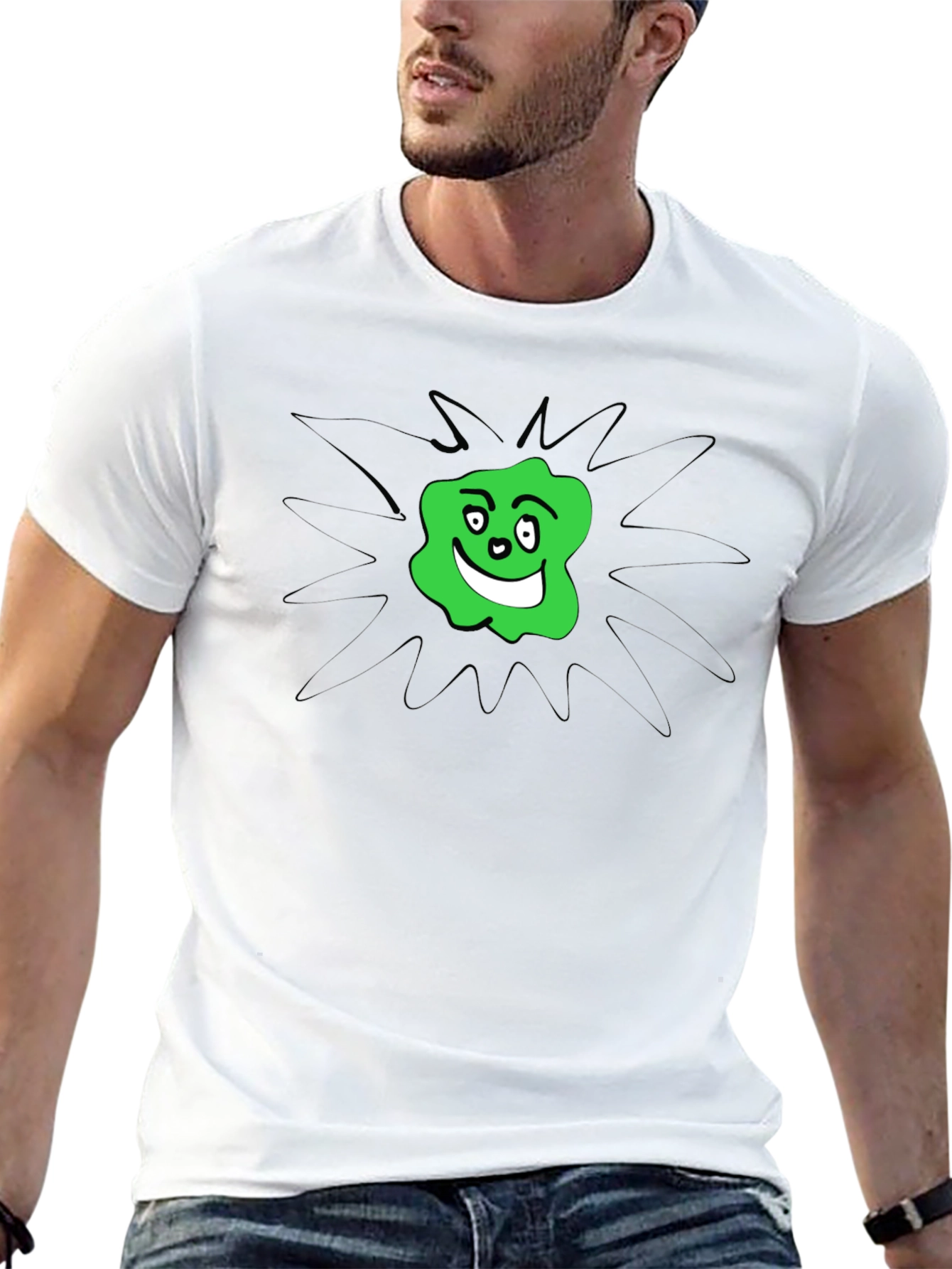 Groovy Green Blob Graphic Tee - Black