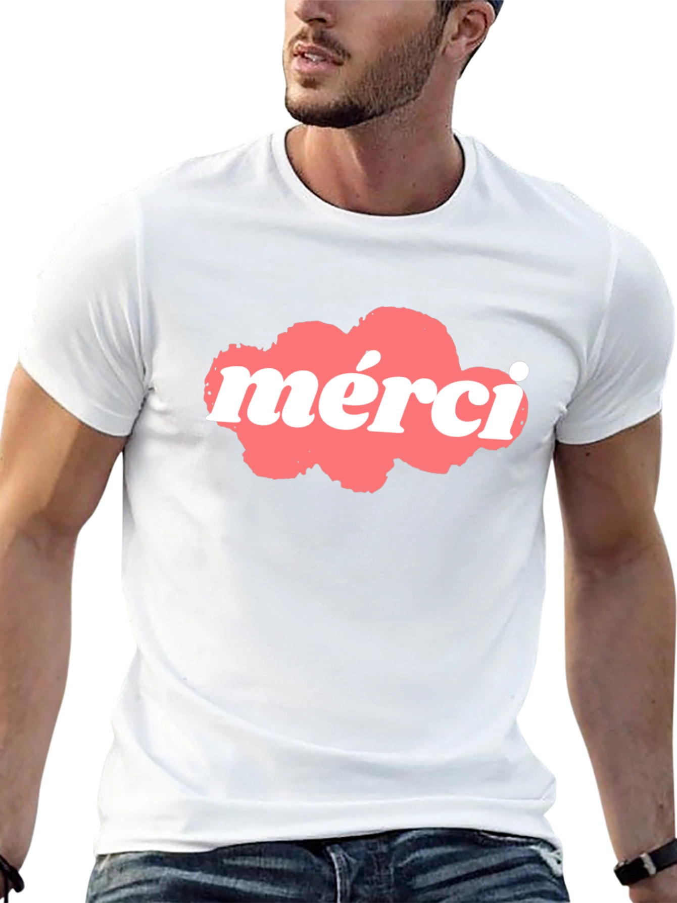 Merci Graphic T-Shirt - Black Cotton Blend