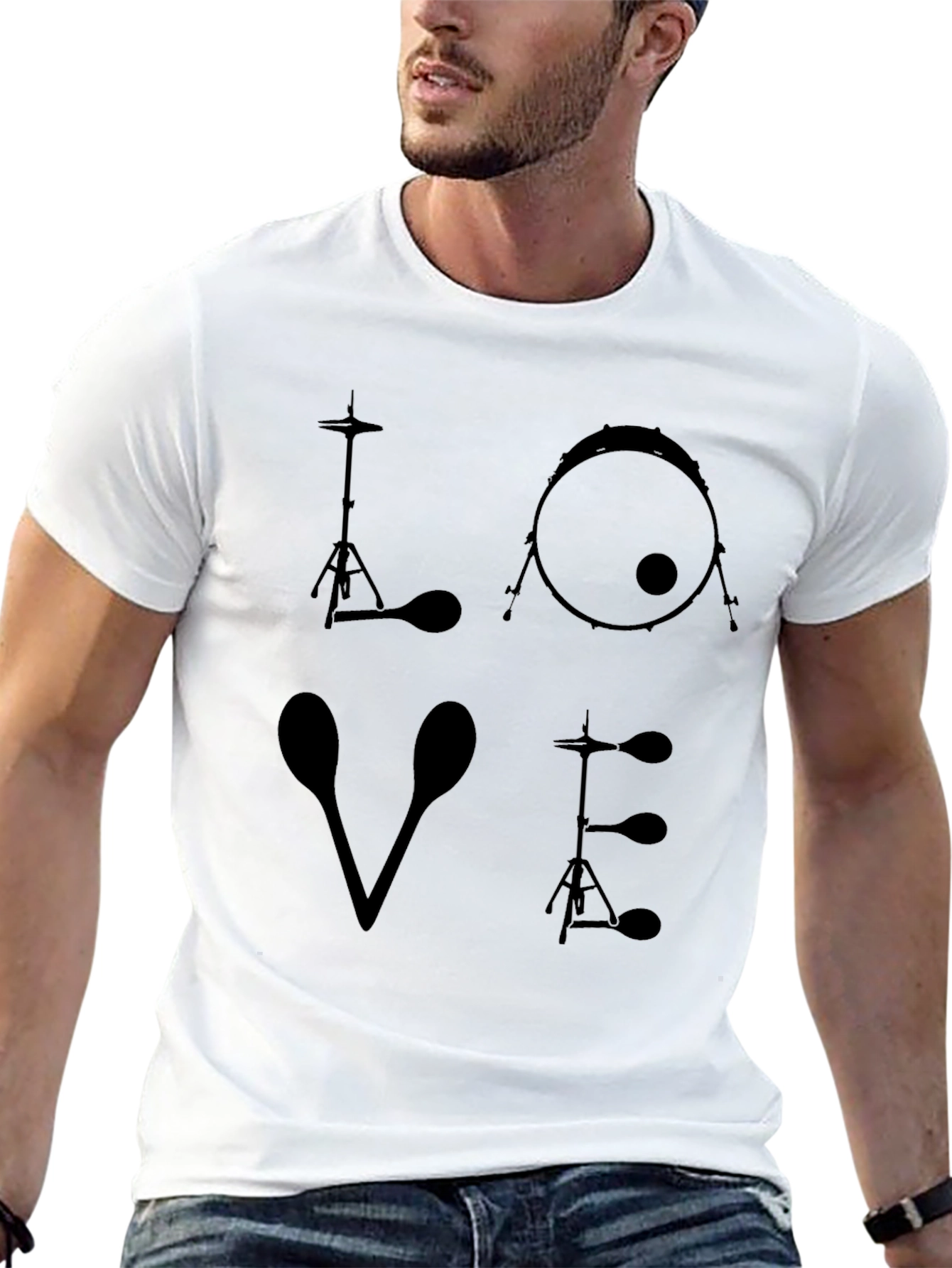 Drummer LOVE Graphic T-Shirt - Music Lover Tee