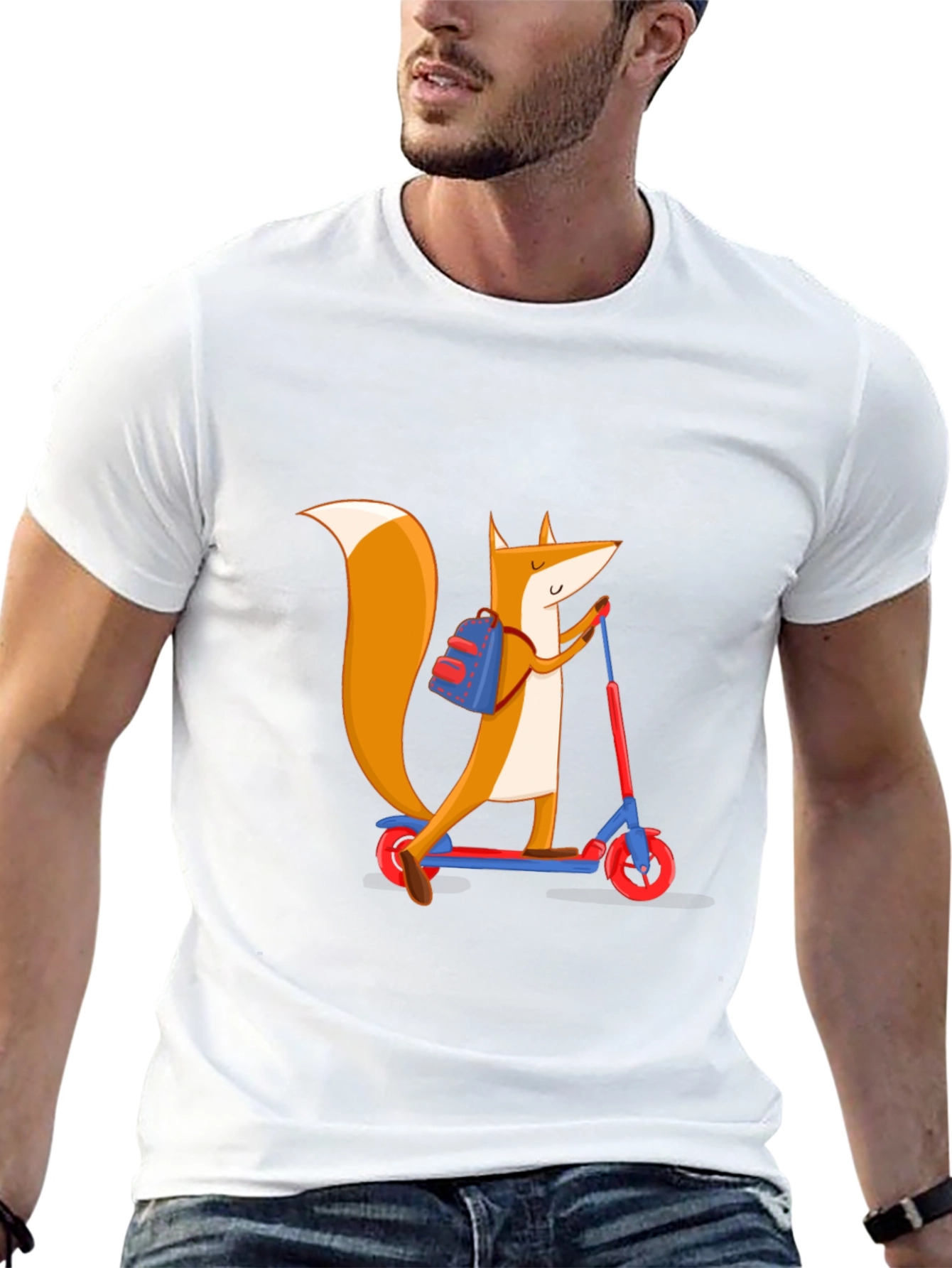 Fox on Scooter Graphic Tee