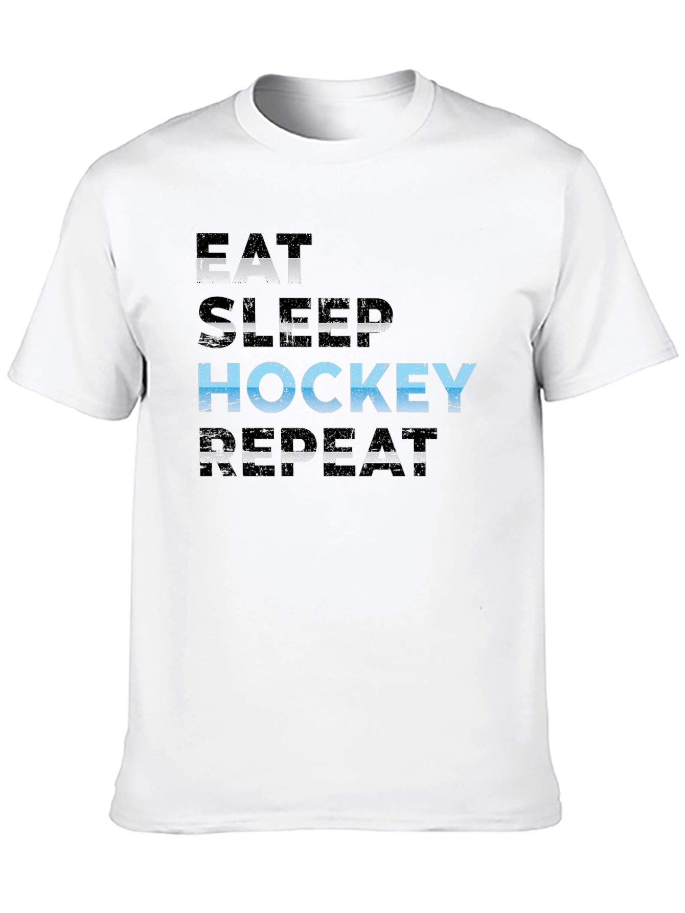 Eat Sleep Hockey Repeat Black T-Shirt