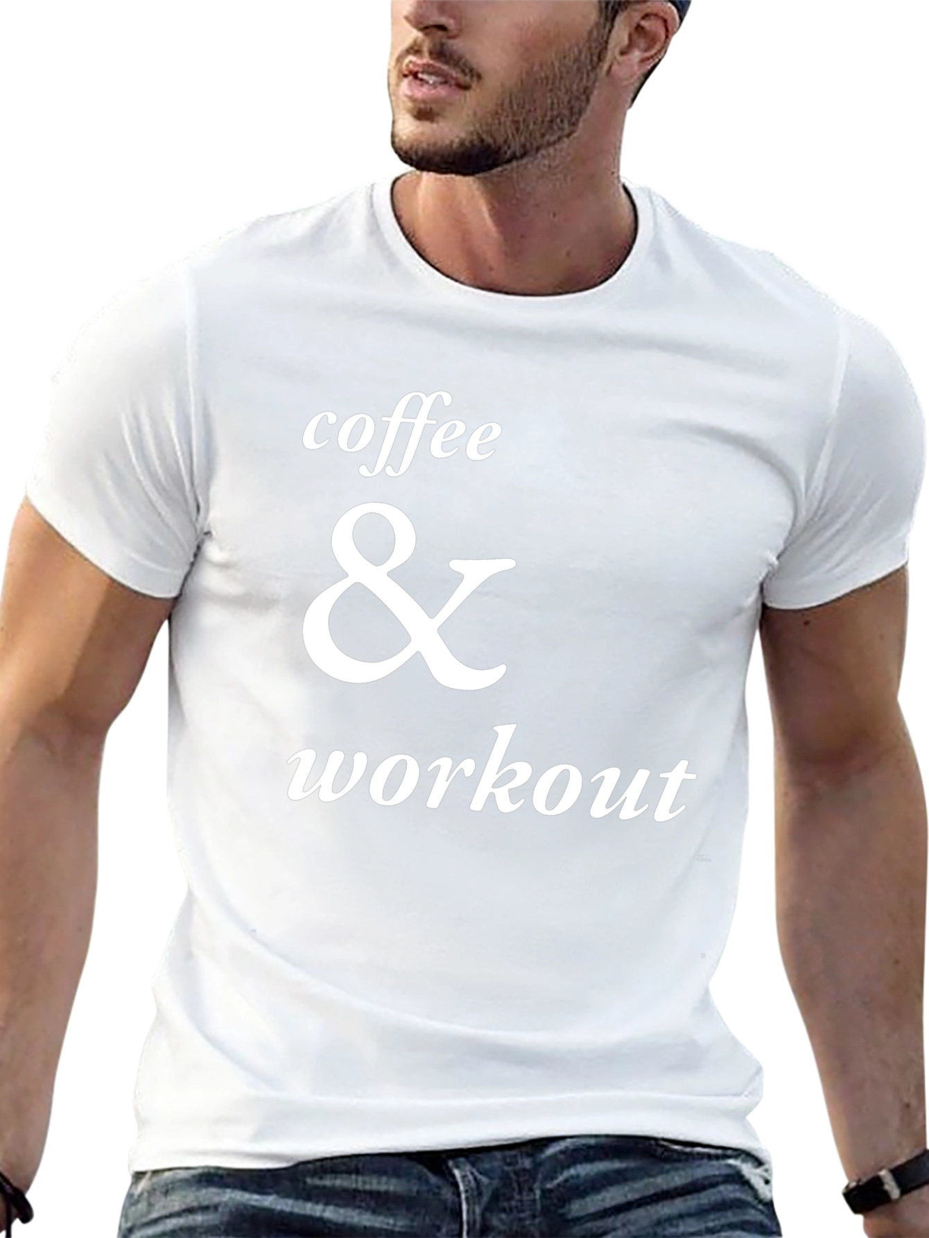 Coffee & Workout Graphic T-Shirt - Black