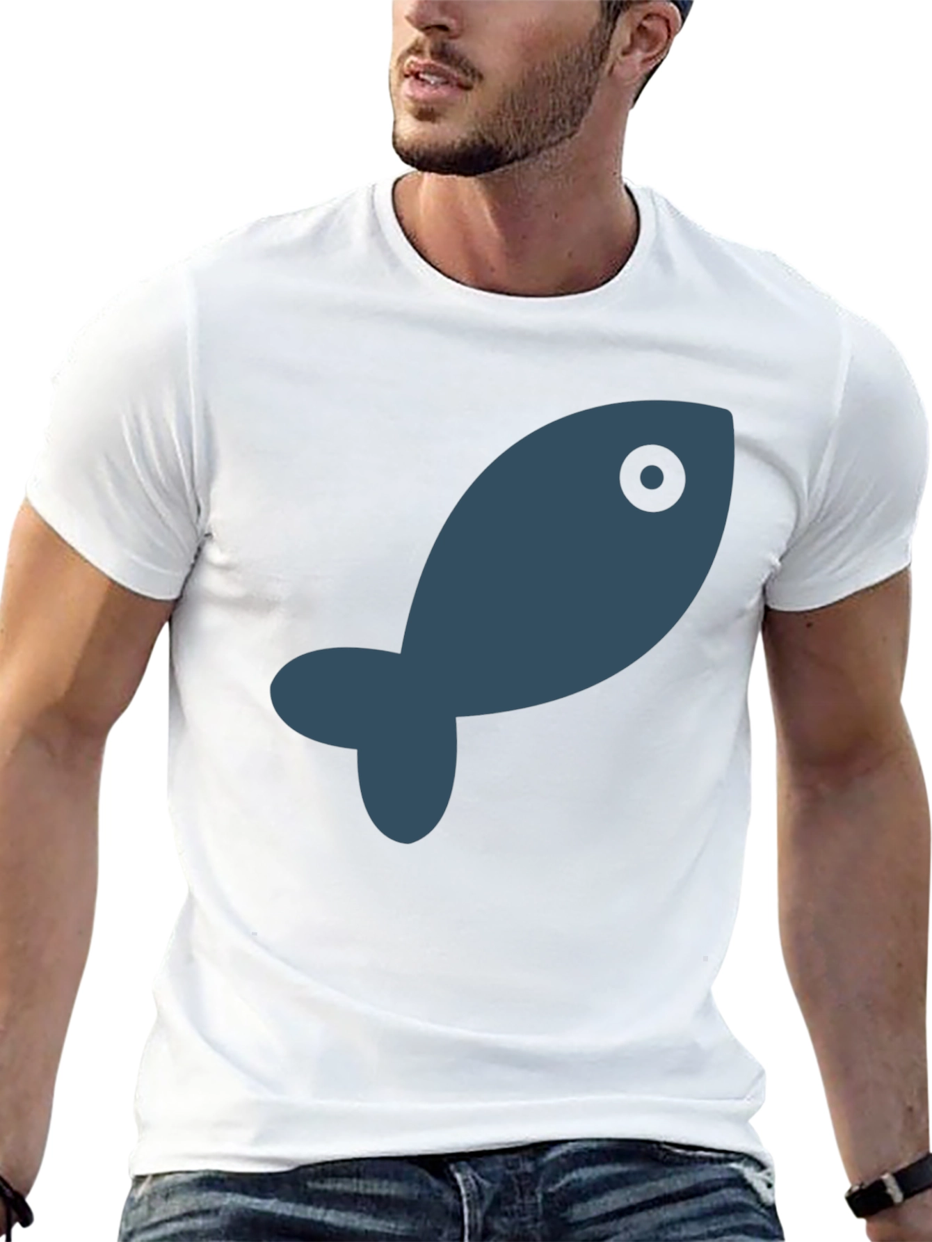 Cool Fish Graphic Black T-Shirt