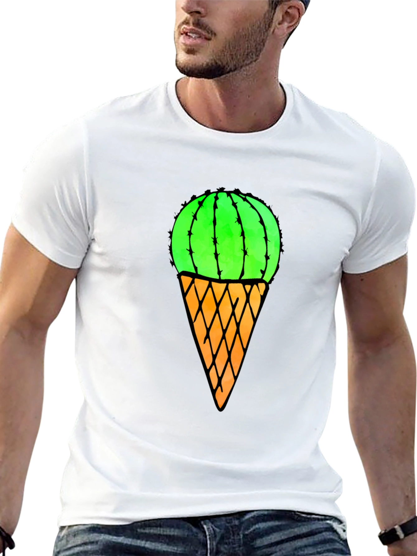 Cactus Ice Cream T-Shirt - Unique Graphic Tee