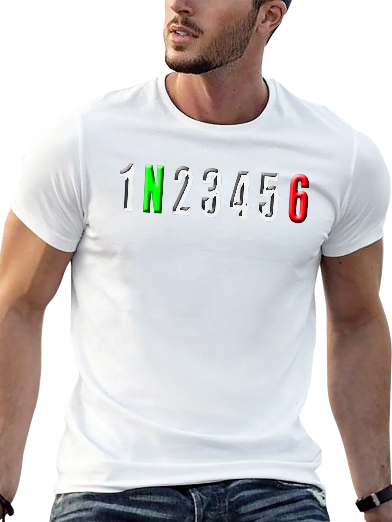 Motorcycle Gear Shifting T-Shirt - 1N23456 Graphic