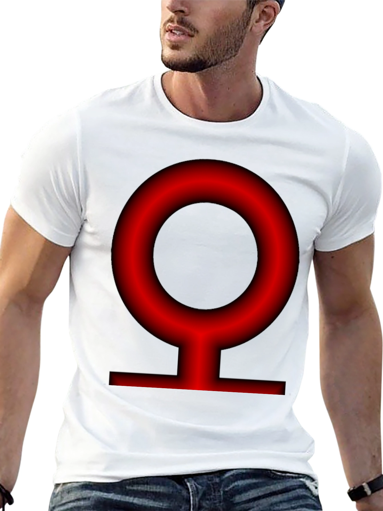 Red Planet Symbol Black T-Shirt