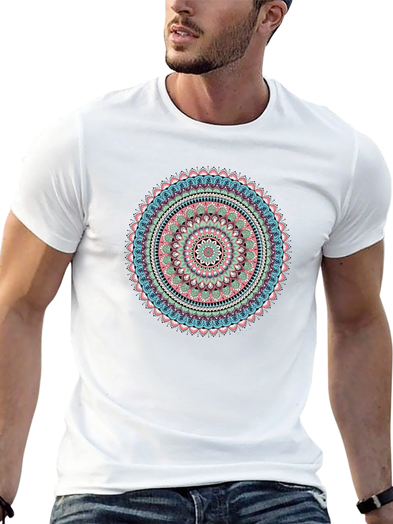 Mandala Graphic Print Black T-Shirt