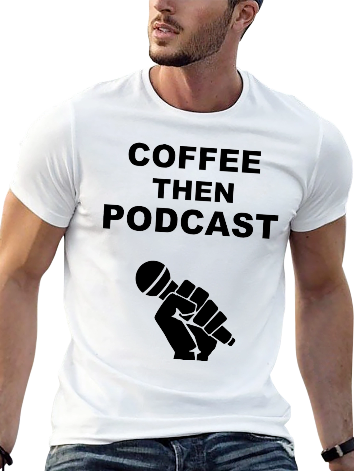 Coffee Then Podcast Black T-Shirt