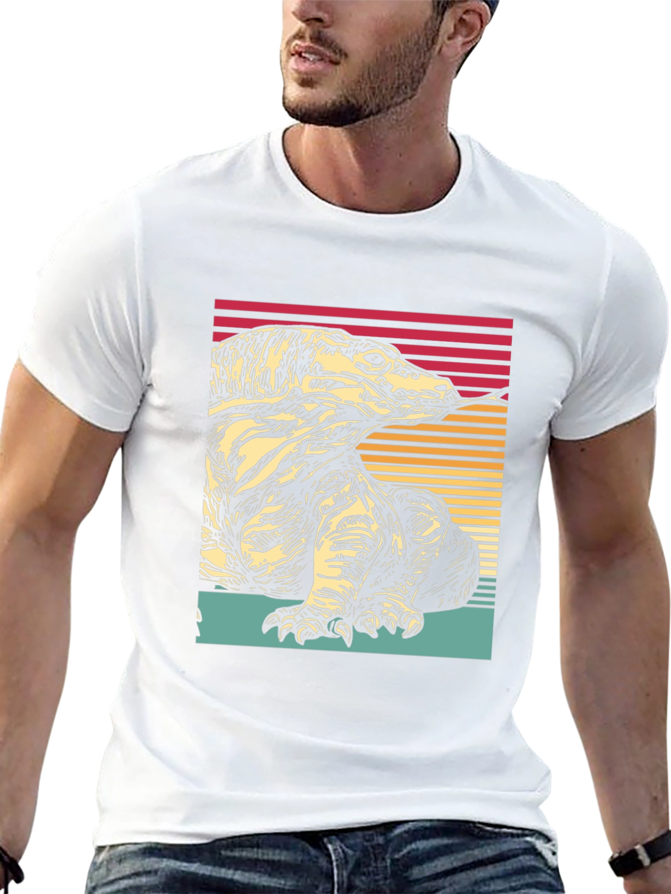Komodo Dragon Graphic Tee - Retro Style