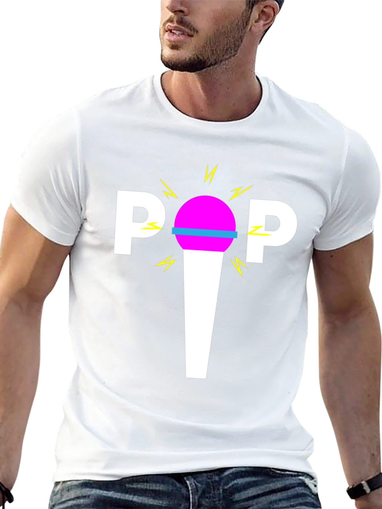 Retro POP Graphic Tee - Black Cotton Blend