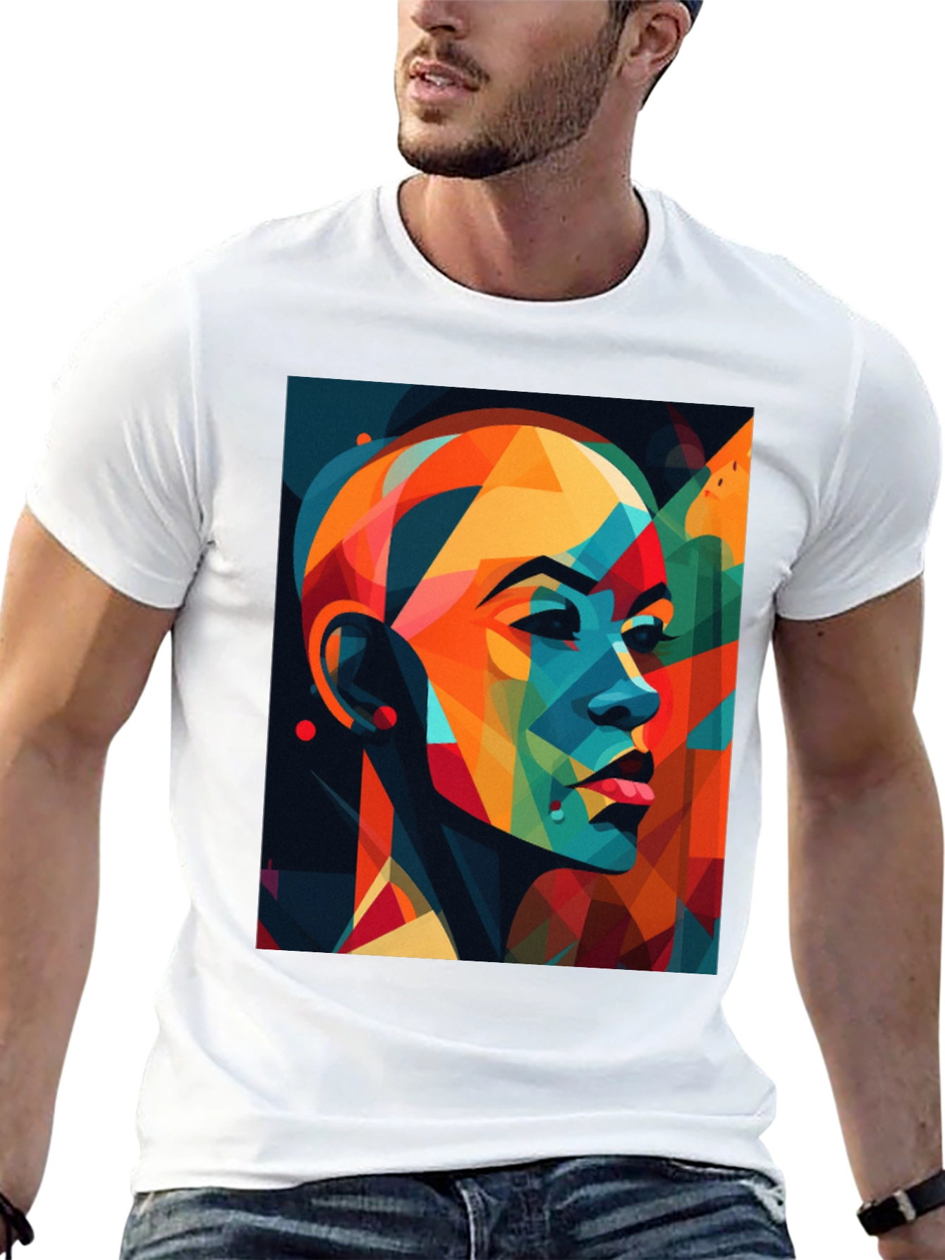 Abstract Woman Black Graphic Tee