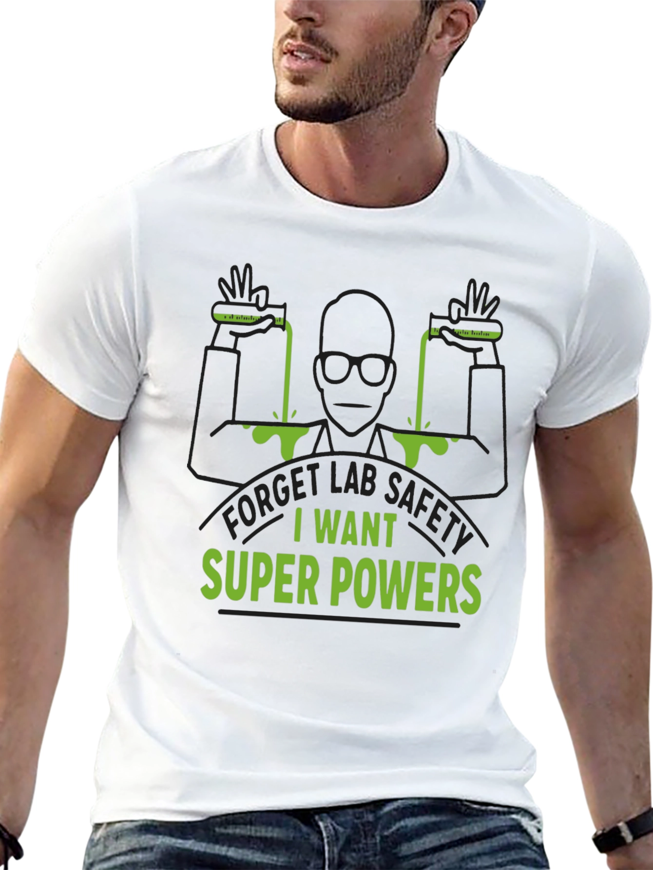 Super Power Lab T-Shirt: Black Bold Design
