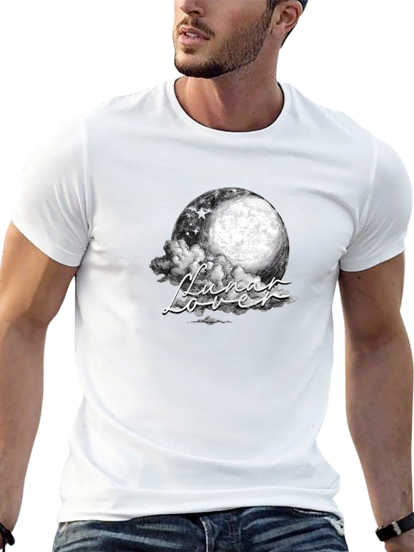Lunar Lover Graphic T-Shirt - Celestial Dreamscape