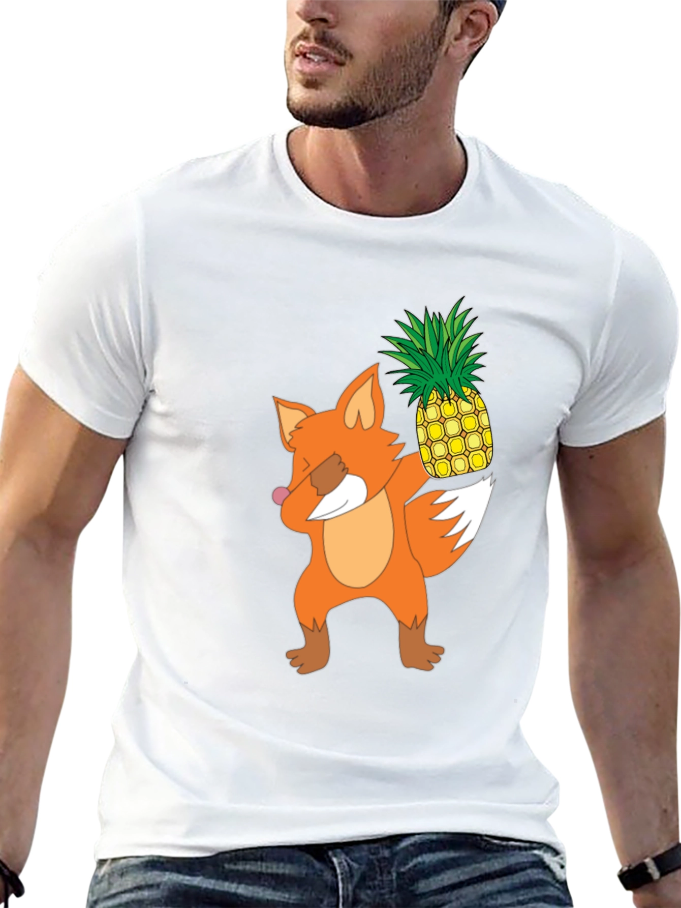 Fox Pineapple Dabbing Graphic Tee